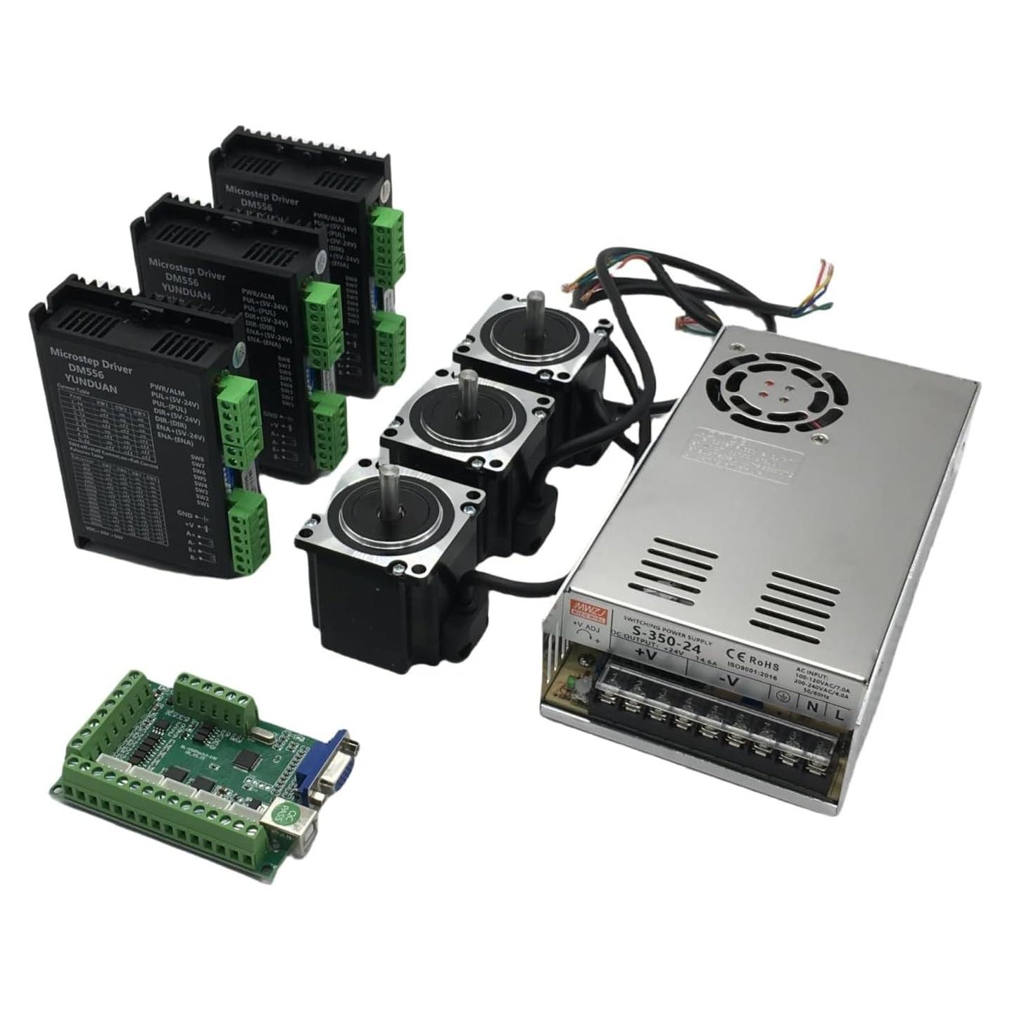 Kit Motor Paso a Paso Nema 23 57mm 1.2Nm 3 Ejes + Controlador DM556