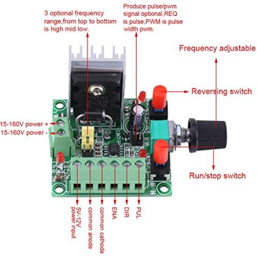 Controlador de Motor Paso a Paso PWM FTVOGUE 15-160V 73x51mm