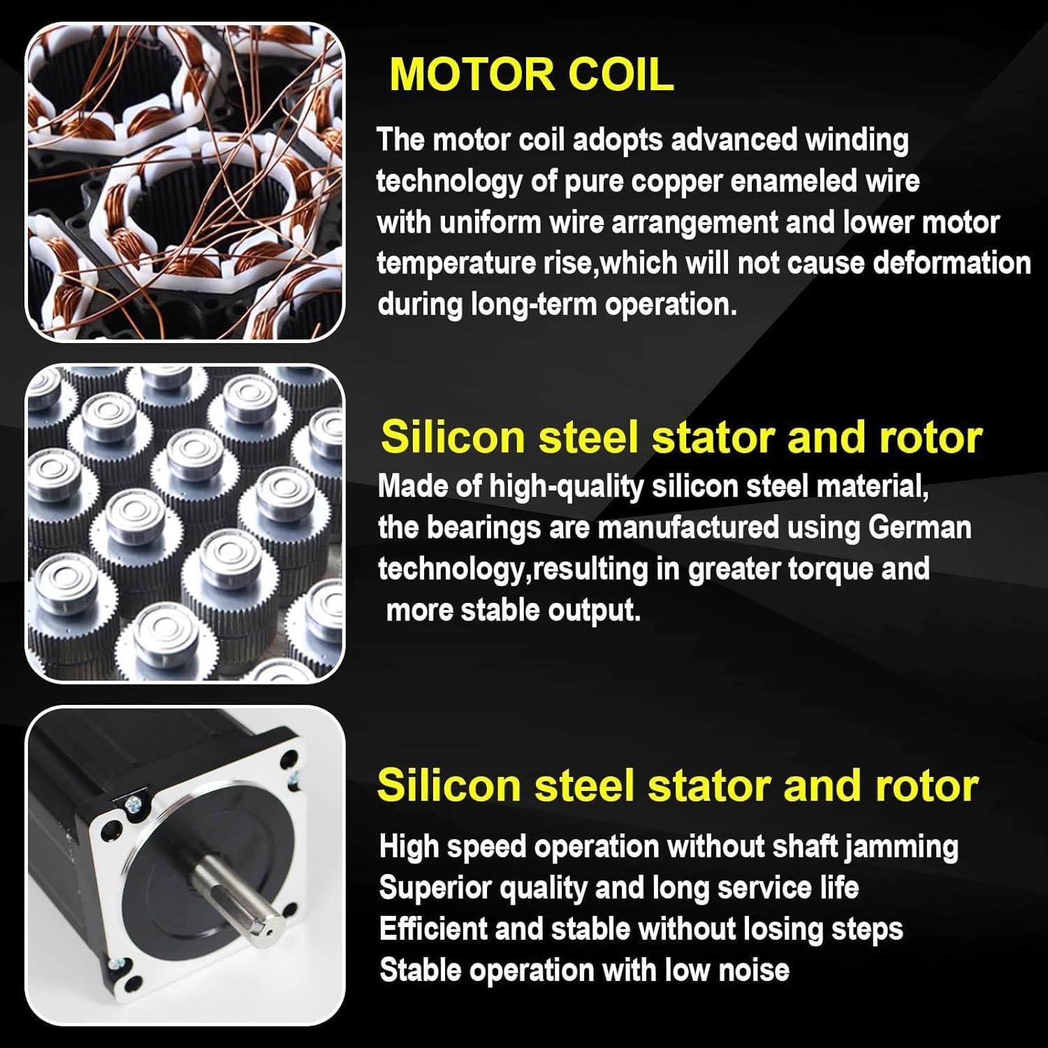 Motor Paso a Paso Nema34 34HS5802B 11.34N.m 14mm Eje Doble