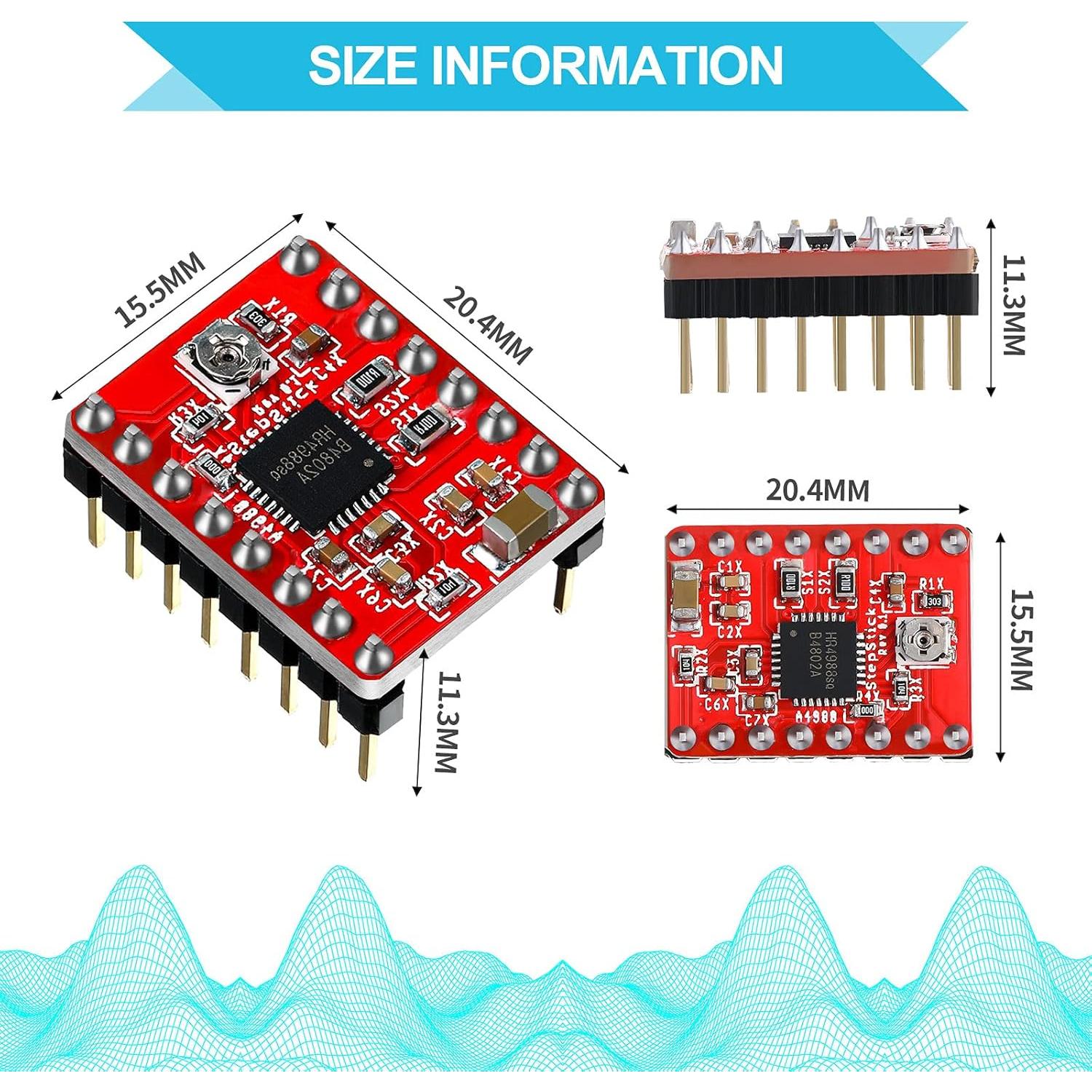 10 Módulos Controlador Motor Paso a Paso Photect A4988 35V 2A