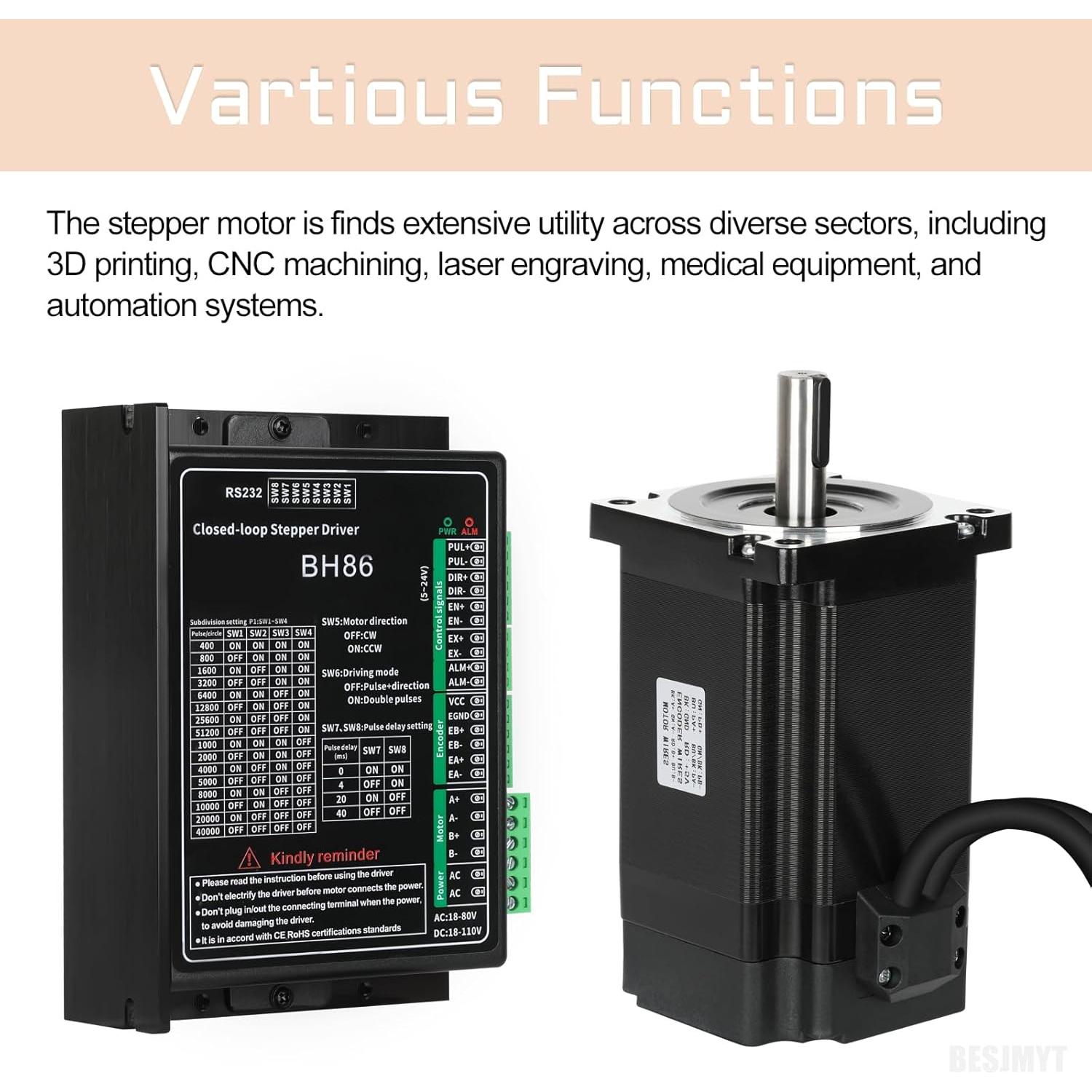 Kit Motor Paso a Paso Nema 34 10Nm con Controlador 116.5mm