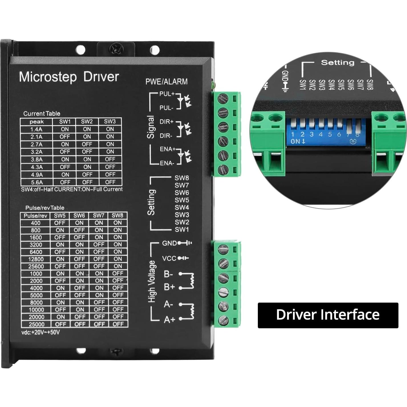 Controlador Digital de Motor Paso a Paso QWORK 20-50V 5.6A