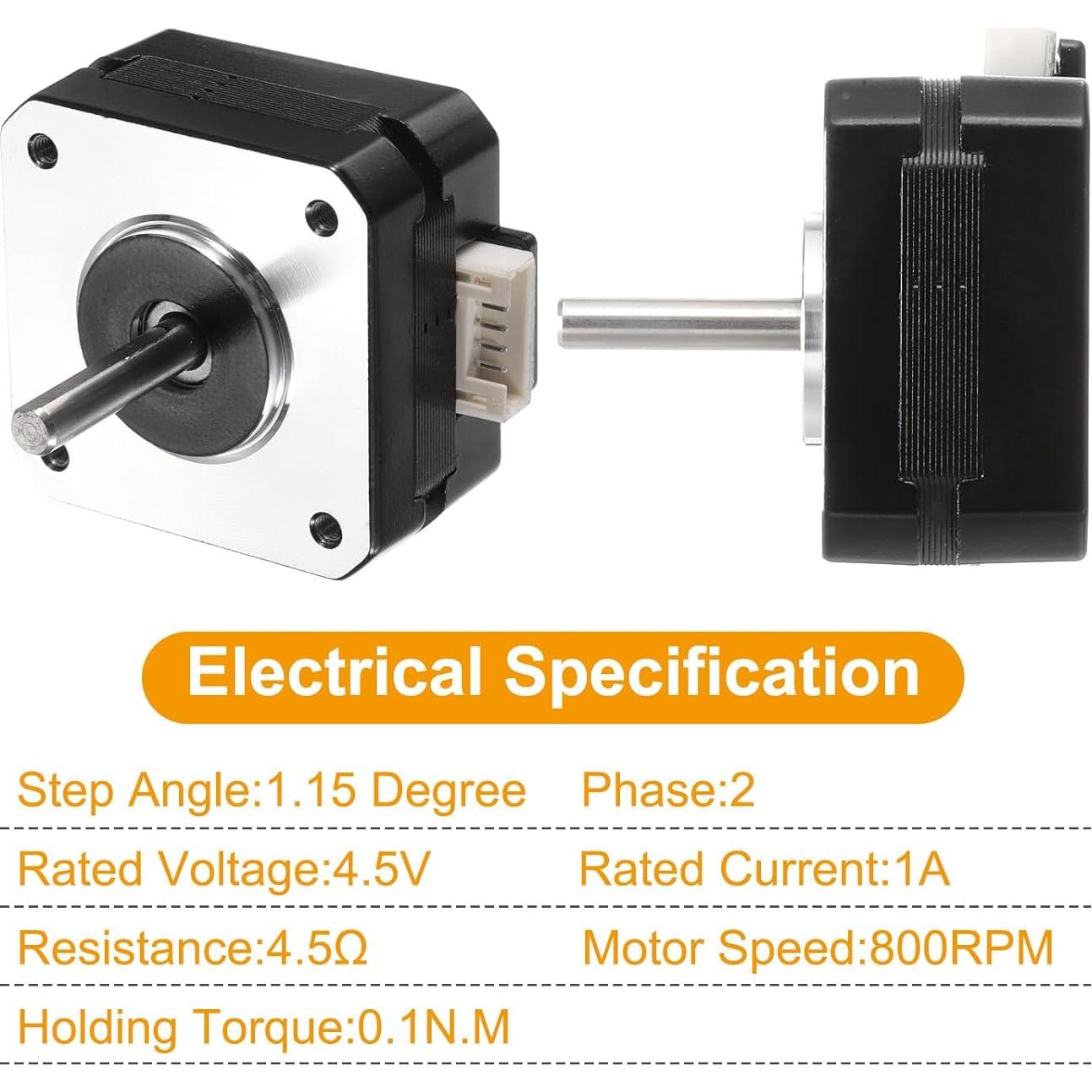 Motor Paso Nema 17 MECCANIXITY 42x42x23mm 1A 4.5V 0.1N.m 5 Pcs