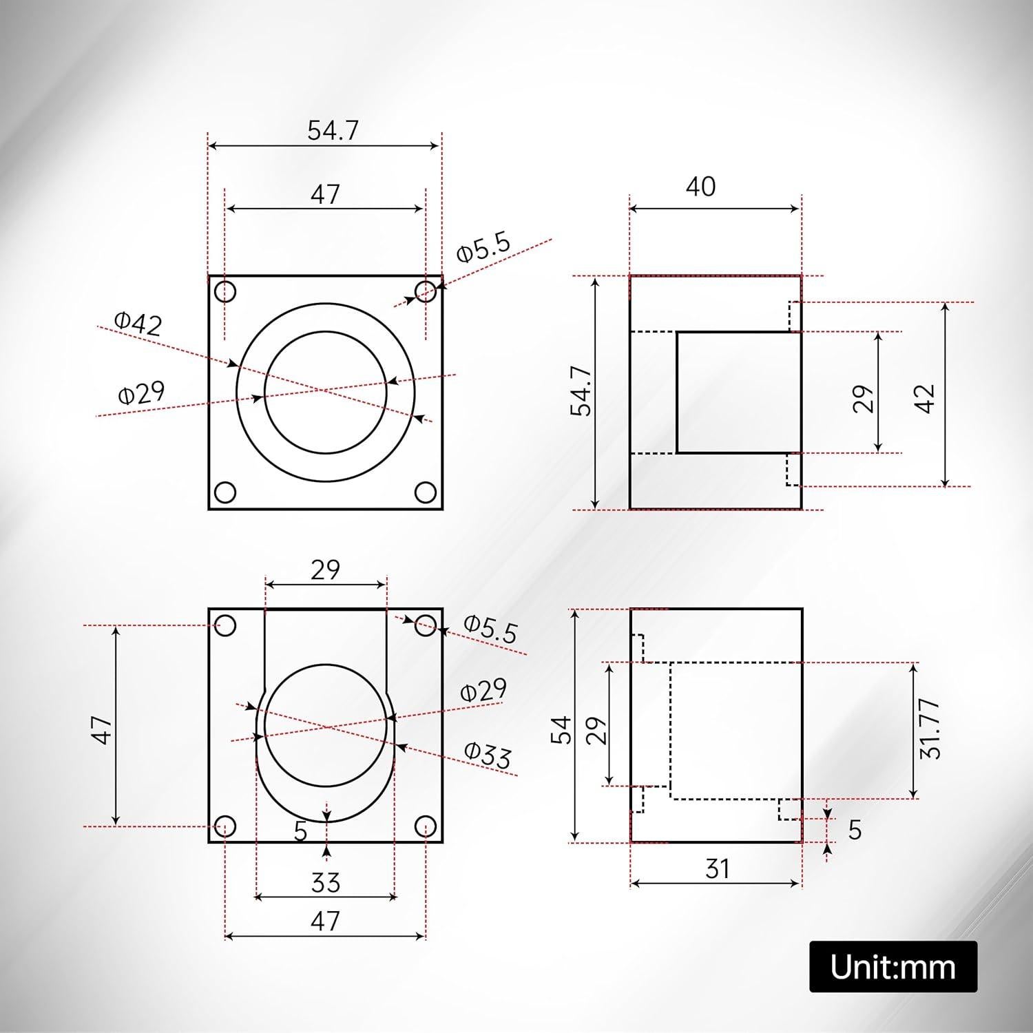 Soporte de Motor Paso a Paso Nema23 RATTMMOTOR de Aluminio