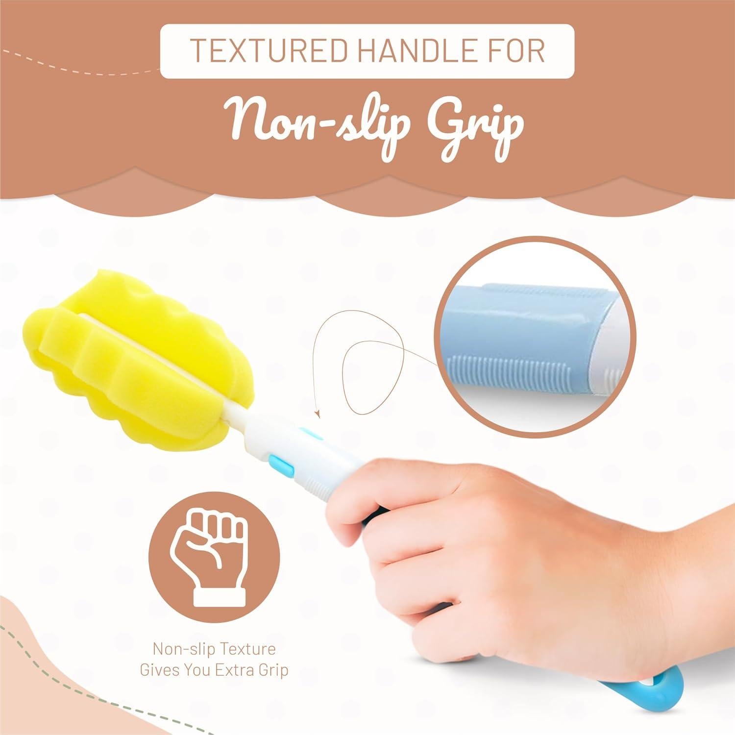 Juego de Cepillos para Biberones MooMoo Baby - Azul