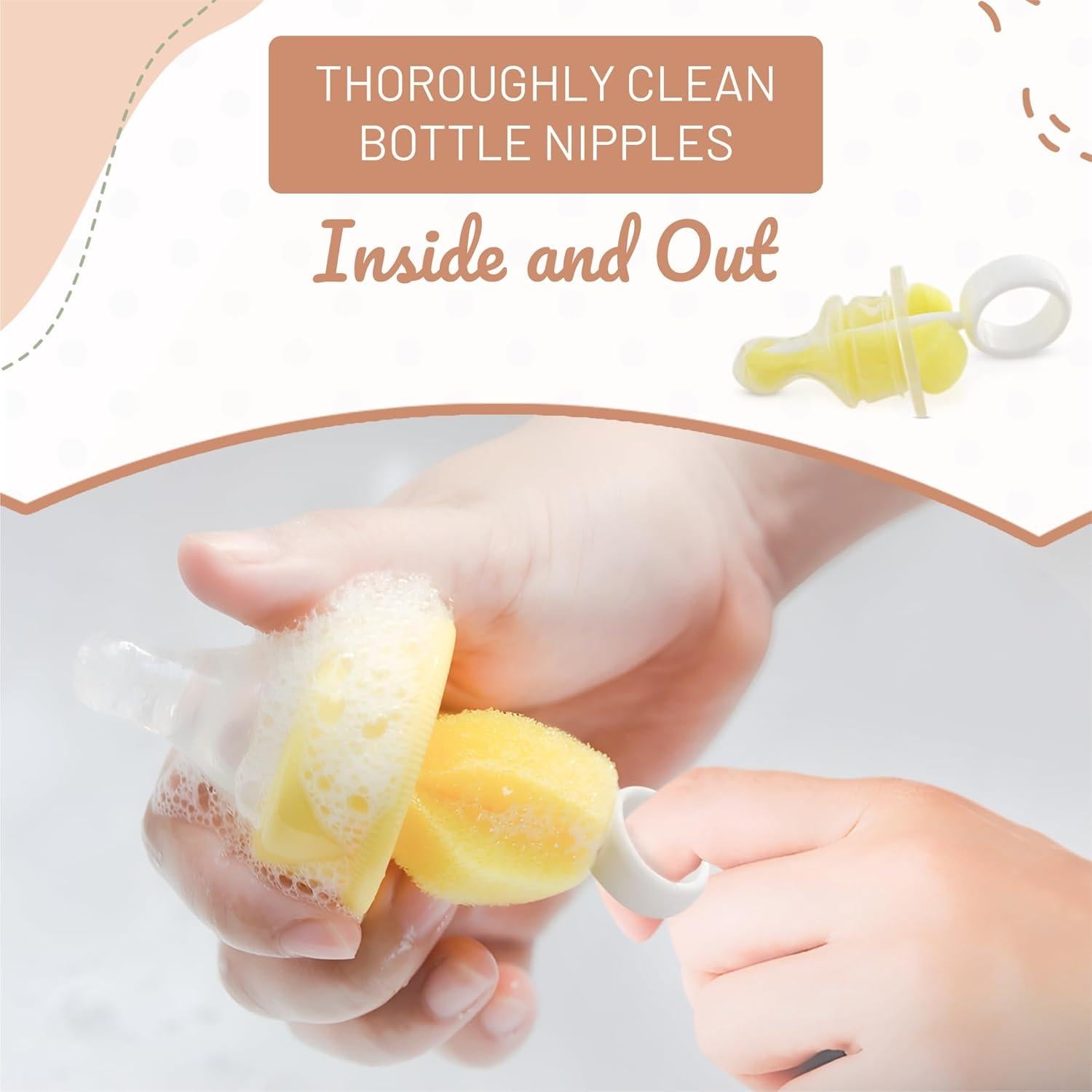 Juego de Cepillos para Biberones MooMoo Baby - Azul