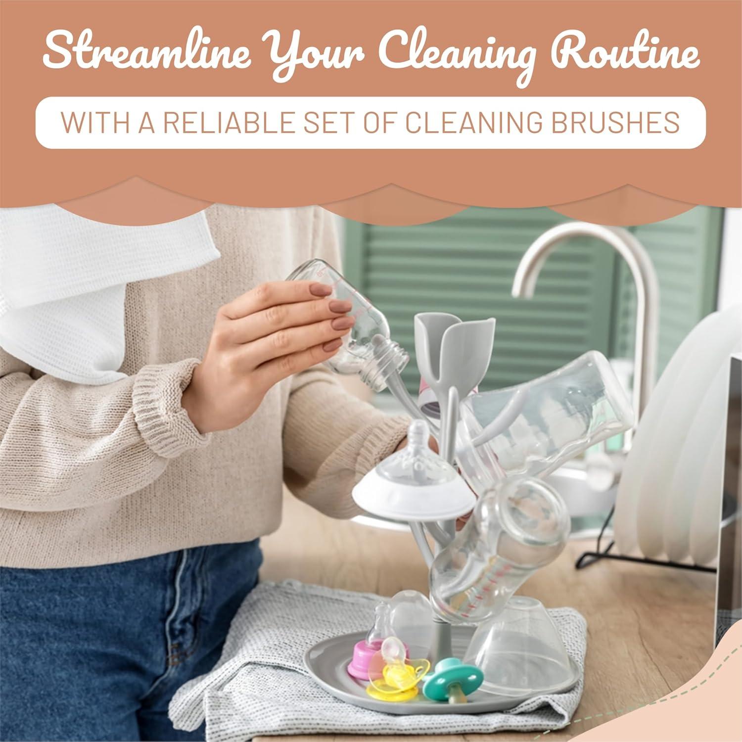 Juego de Cepillos para Biberones MooMoo Baby - Azul