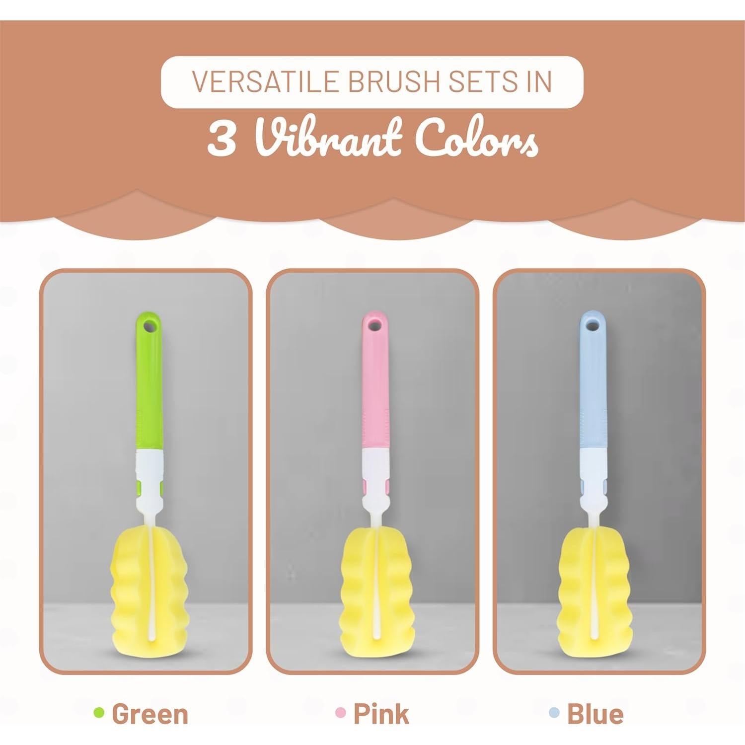 Juego de Cepillos para Biberones MooMoo Baby - Azul