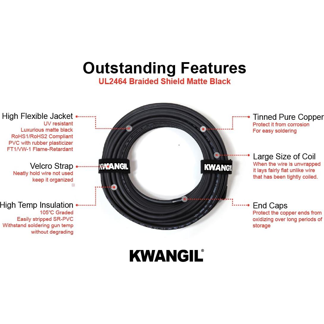 Cable Blindado 22AWG 8C KWANGIL 7.62m PVC Flexible