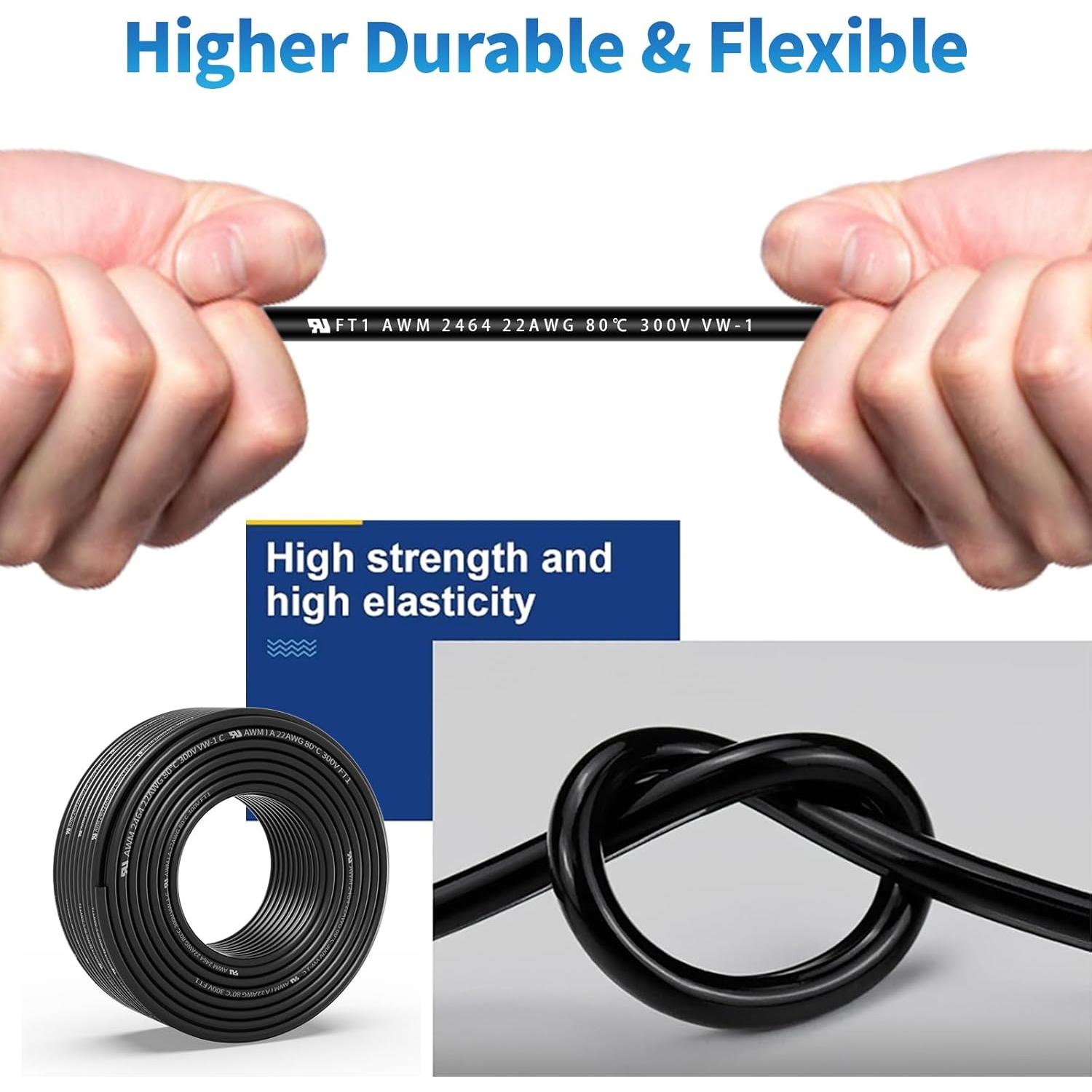 Cable apantallado 22 AWG 2 conductores PYL 15.24 m UL2464