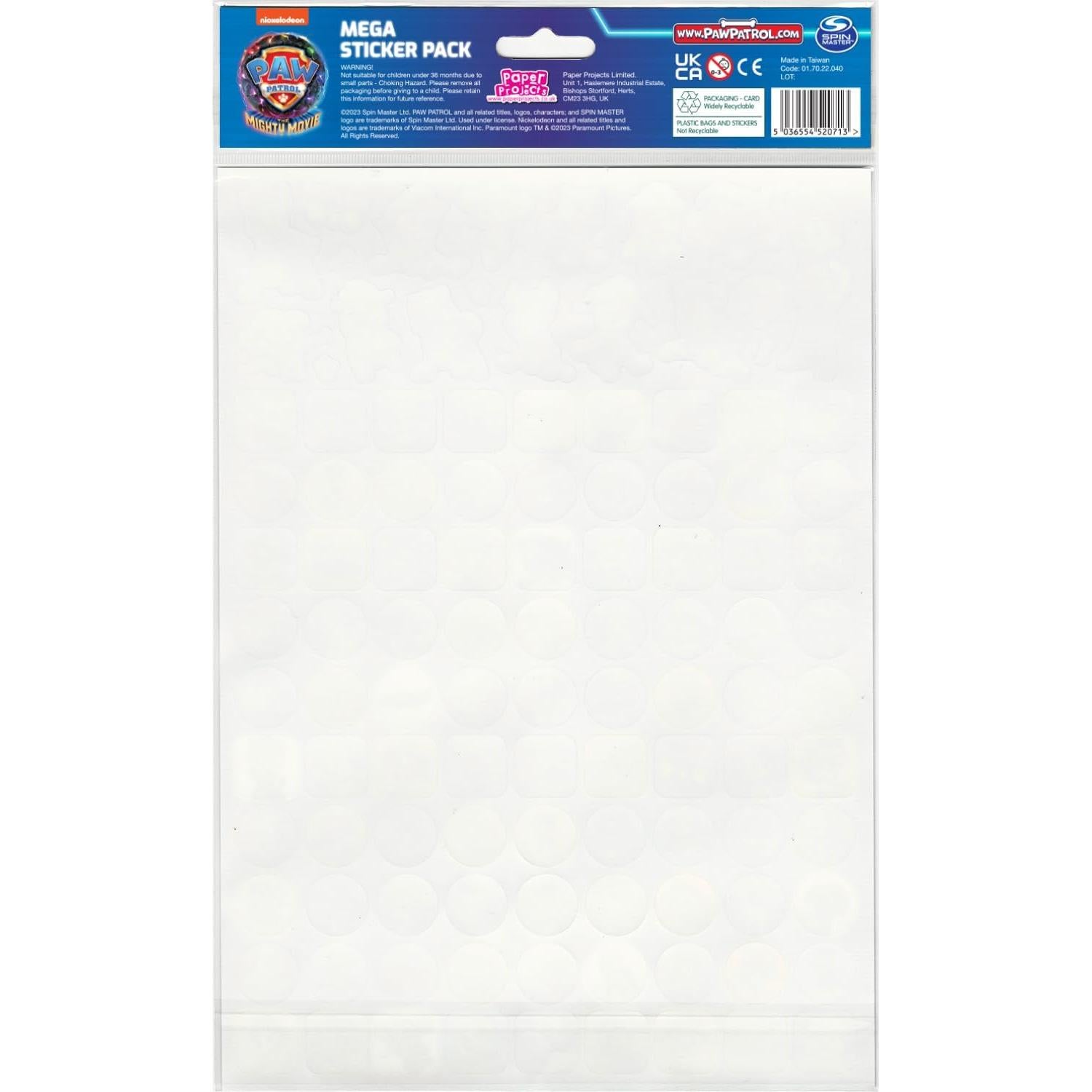 Mega Pack Stickers PAW Patrol Película Poderosa 150 Piezas