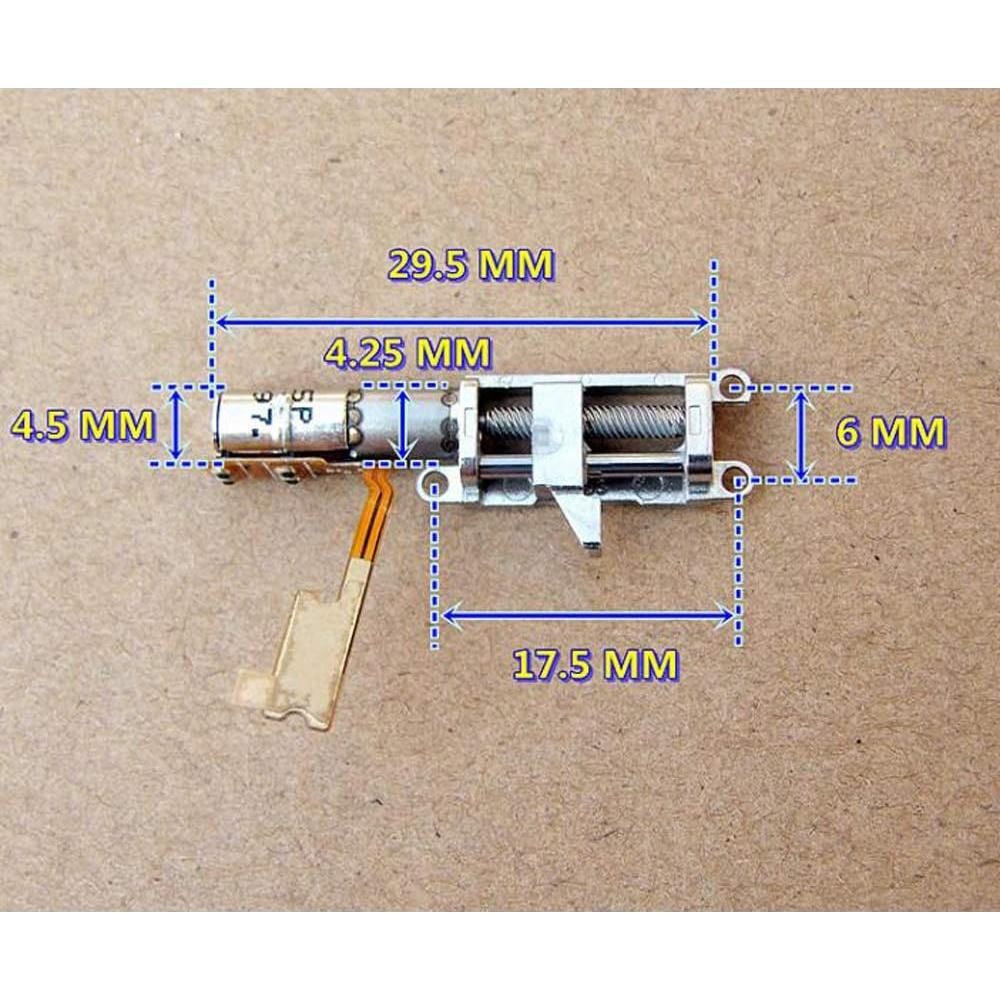 Acxico 1Pcs Mini Micro 4mm 5V 2-Phase 4-Wire Precision Planetary Gearbox Gear Stepper Motor Screw Metal Slider Nut