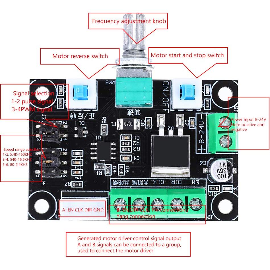 Controlador de Motor Paso a Paso FTVOGUE PWM 12.29x7.69cm