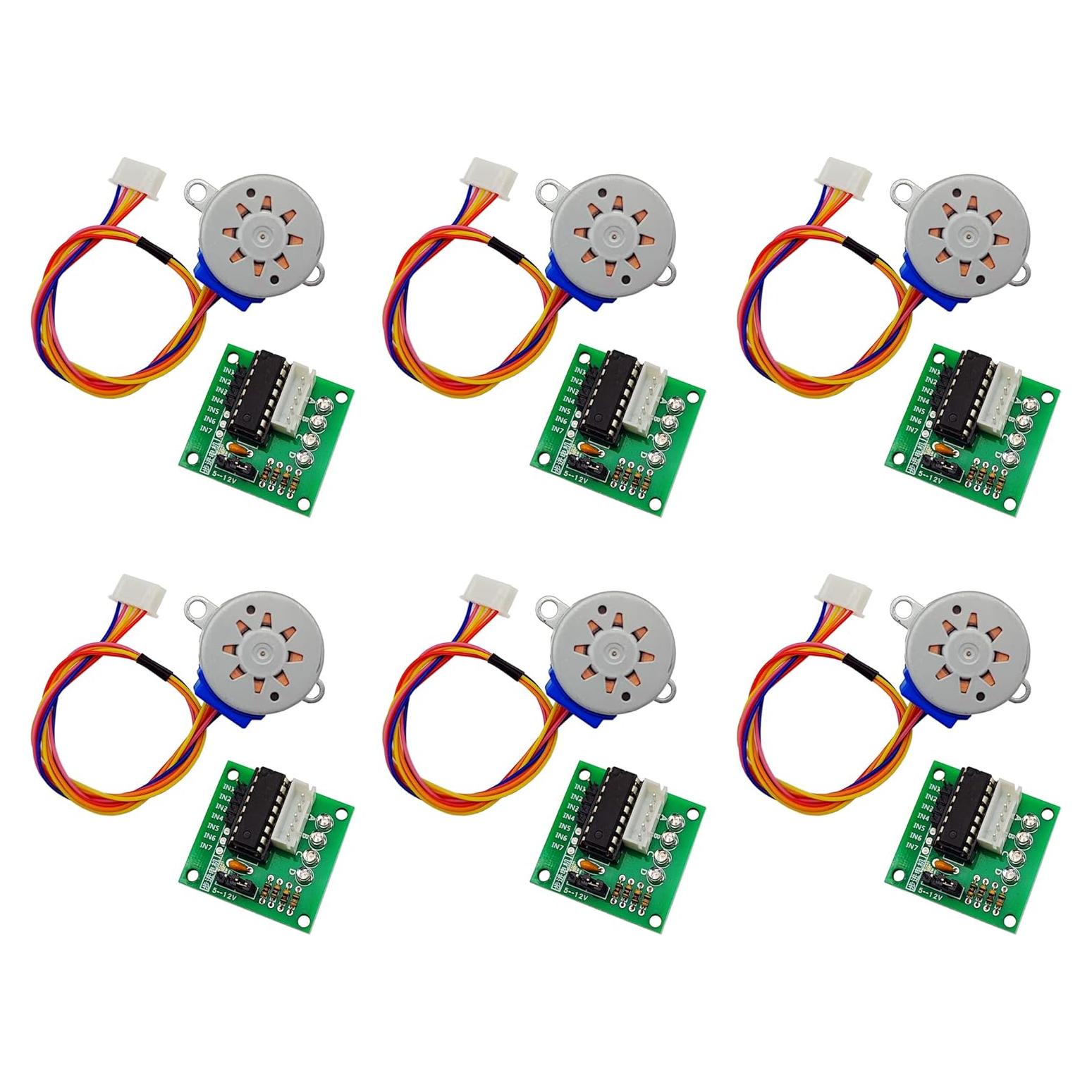 6 Sets Módulo Controlador Motor Paso a Paso ULN2003 + 28BYJ-48