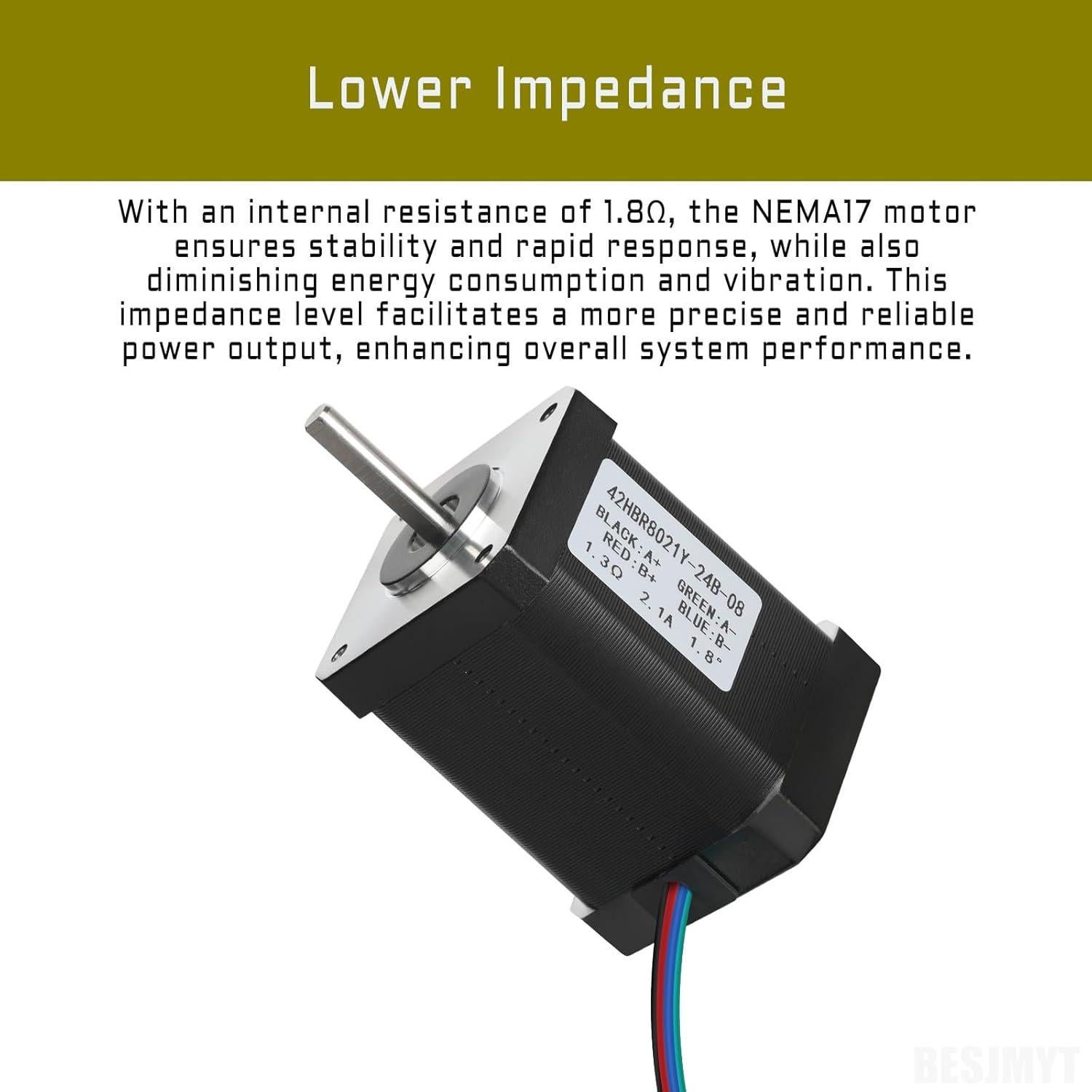Motor Paso a Paso Nema 17 59mm 760mNm 2.1A para CNC 3D