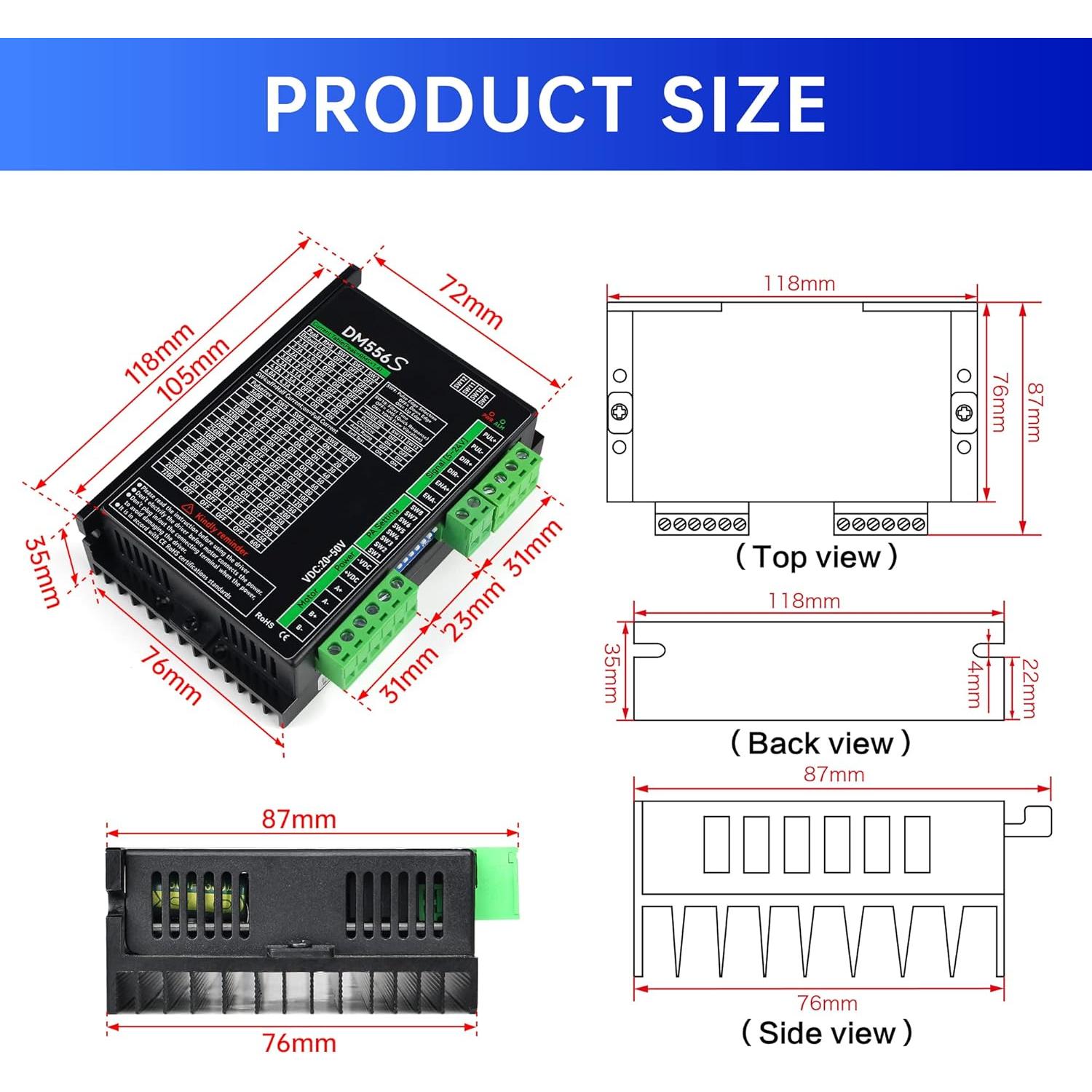 Controlador Digital de Motor Paso a Paso RATTMMOTOR DM556S 6A