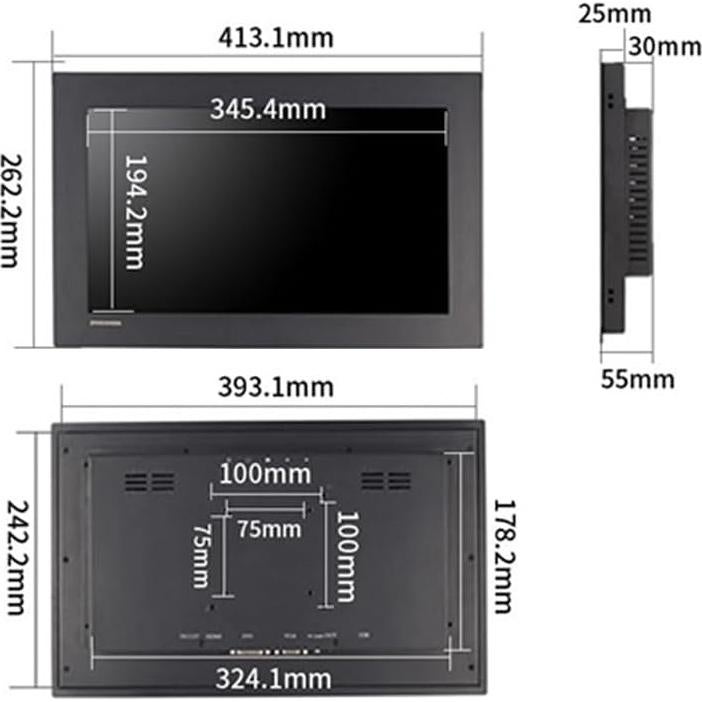 Monitor Táctil Industrial Shsuert 15.6" 1920x1080 1000 Nits