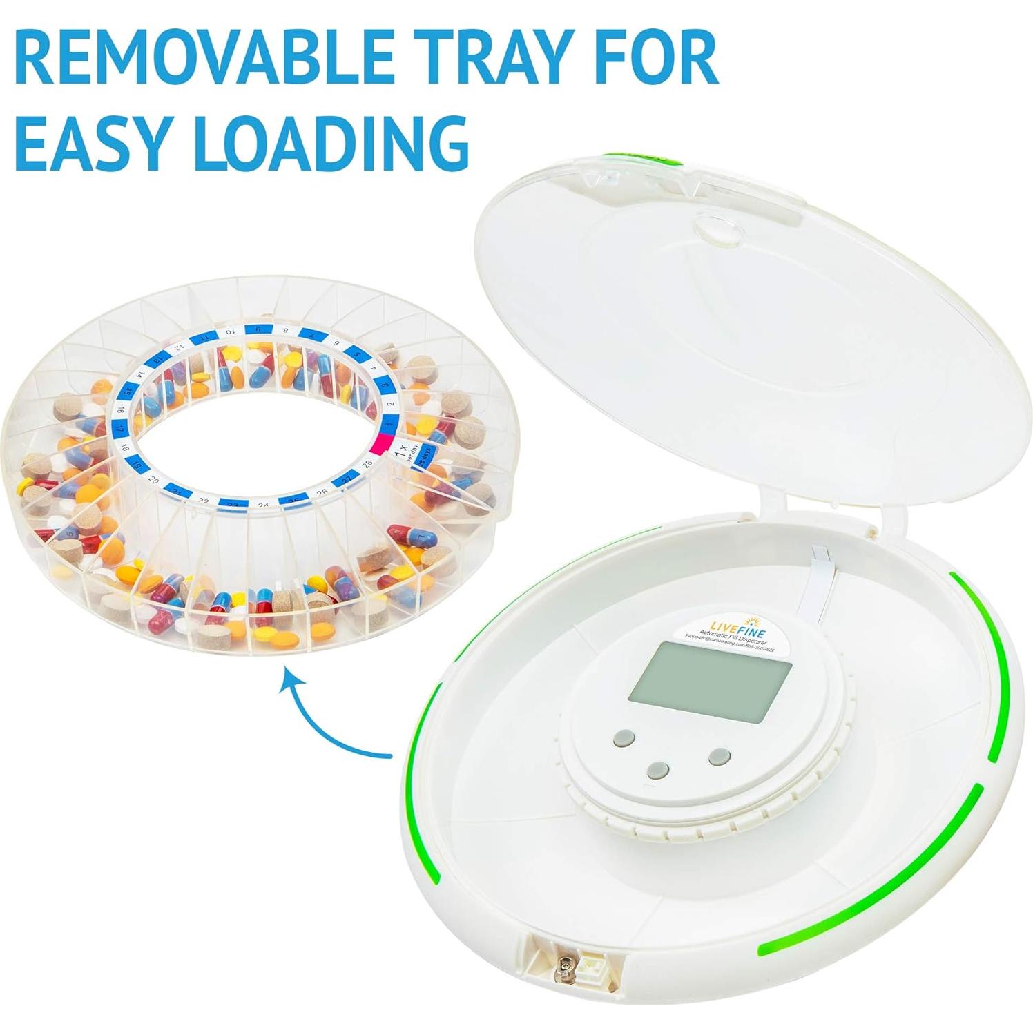 Dispensador Automático de Pastillas Live Fine con Alarma y LCD