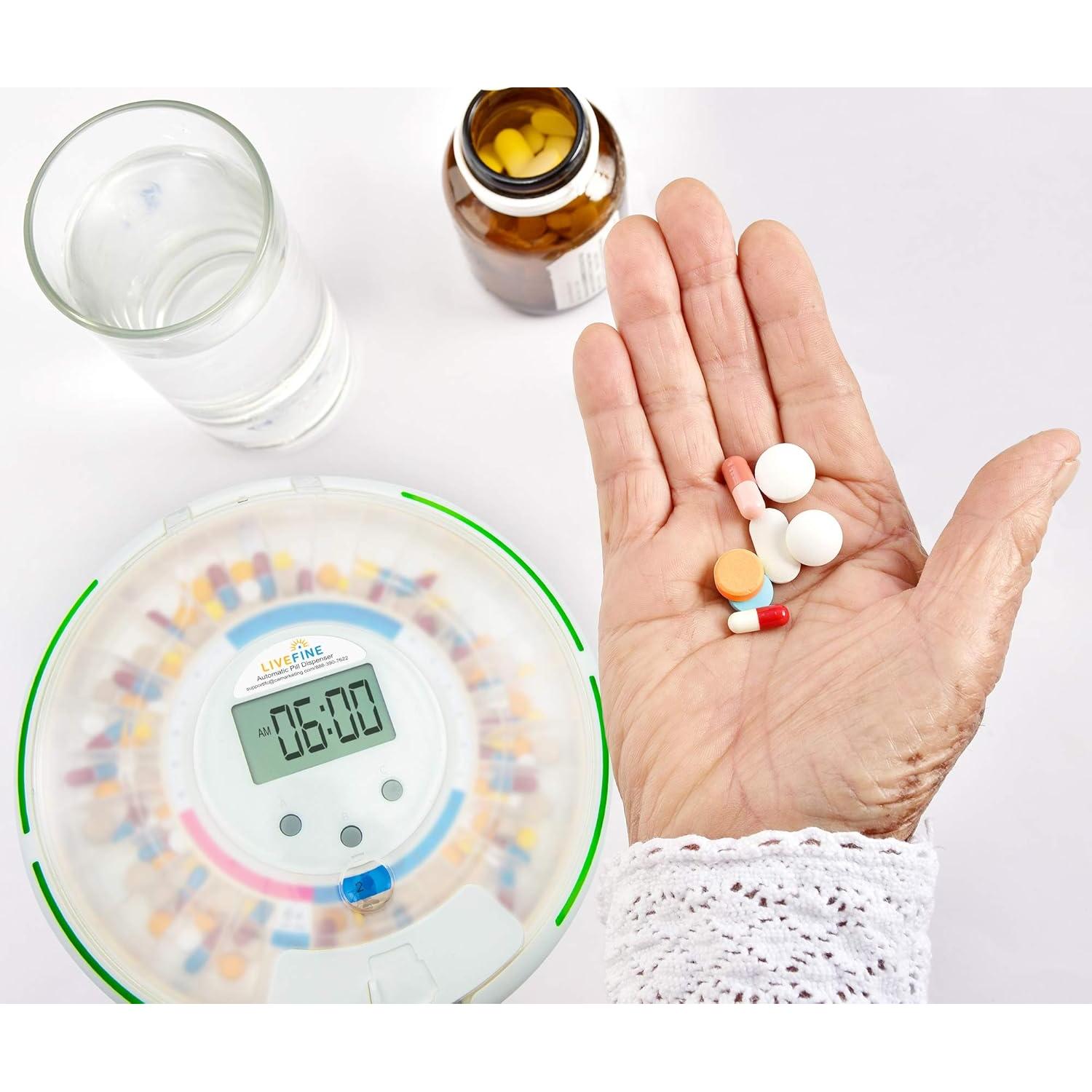 Dispensador Automático de Pastillas Live Fine con Alarma y LCD