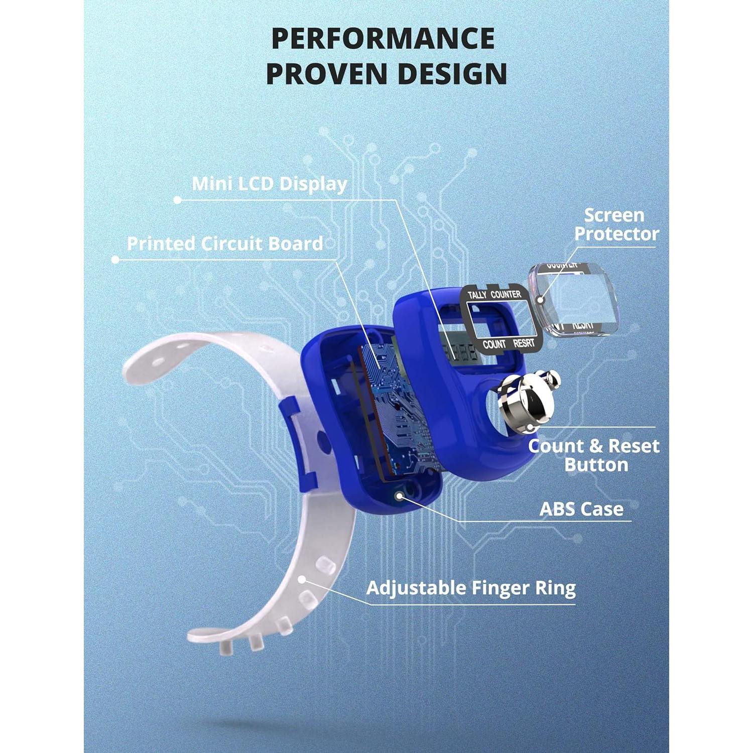 Contador Electrónico de Dedos KTRIO 10 Colores Clicker Digital