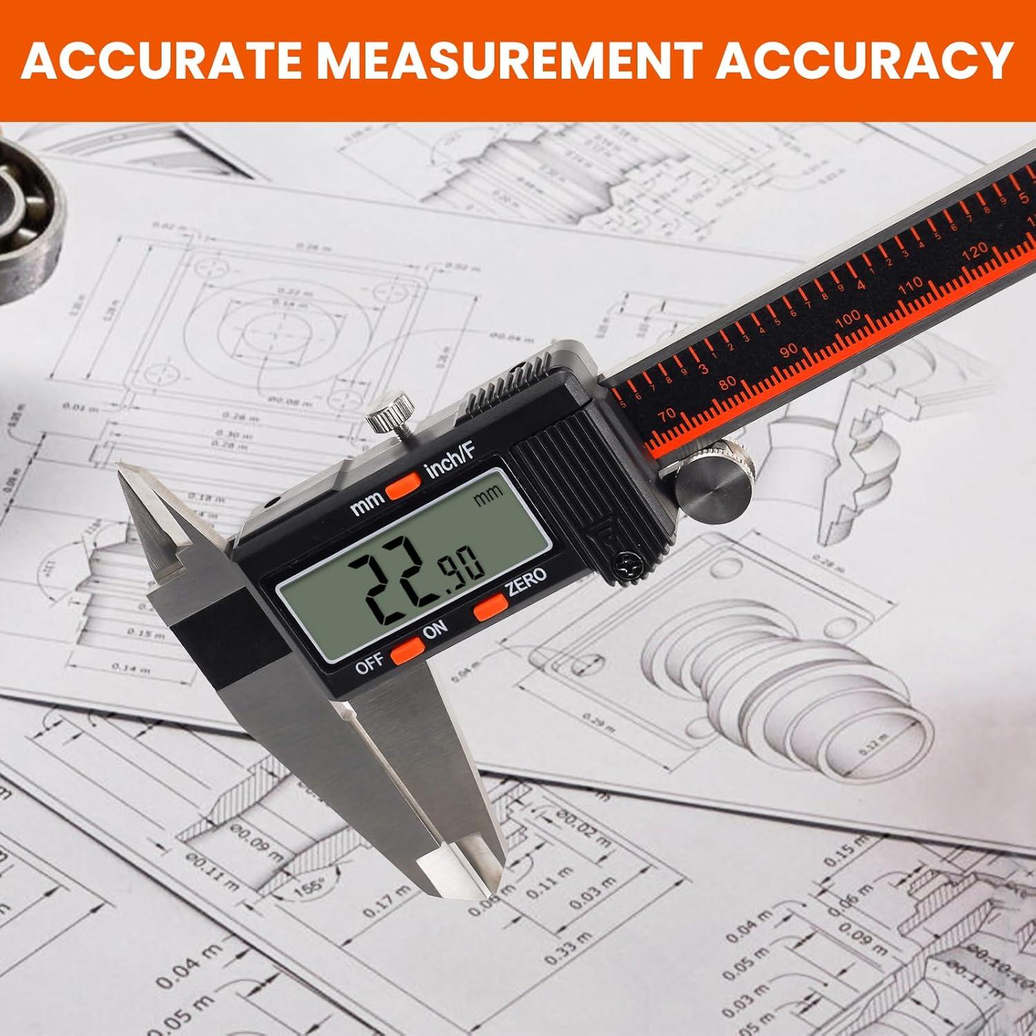 Calibre Digital HARDELL 20.32 cm con Pantalla LCD y Acero Inoxidable