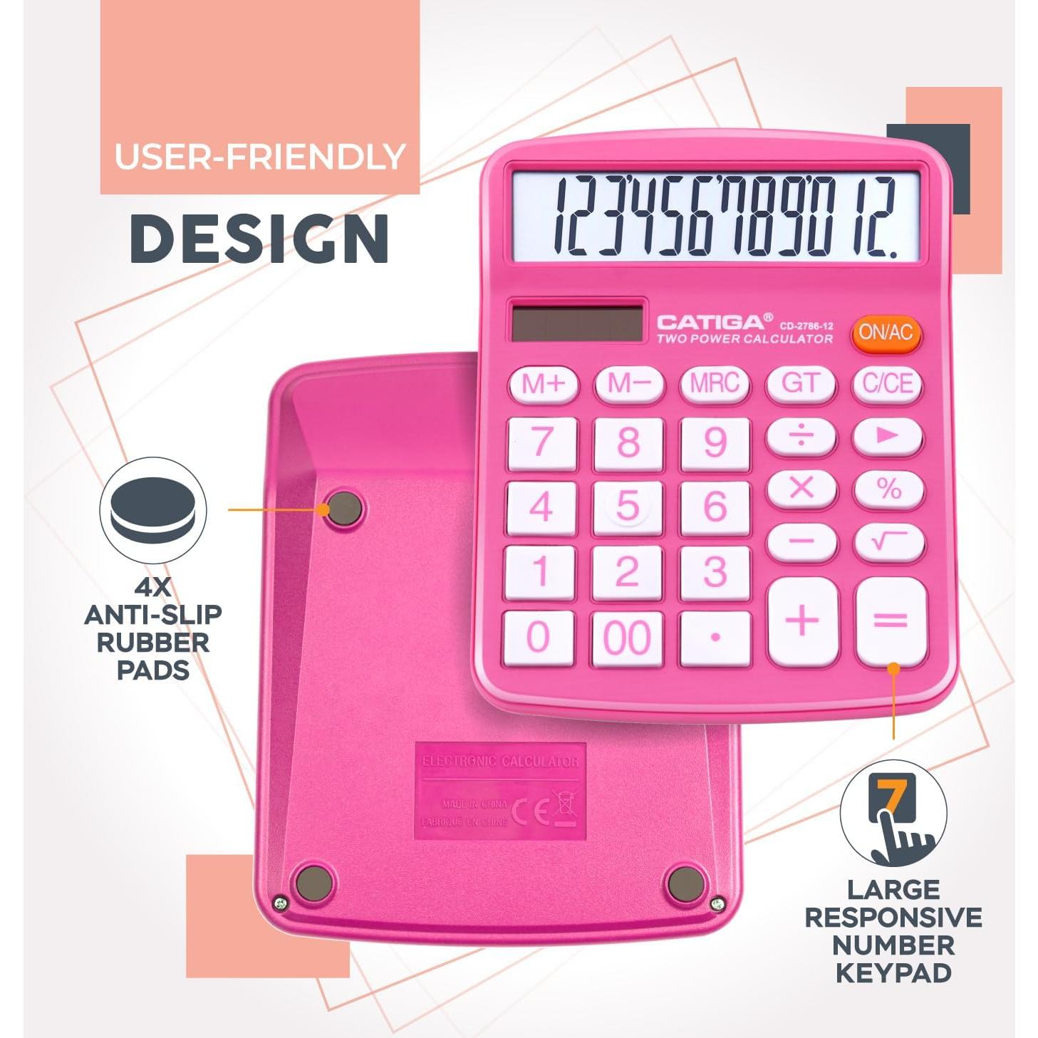 Calculadora de Escritorio Catiga CD-2786 12 Dígitos LCD Doble Alimentación