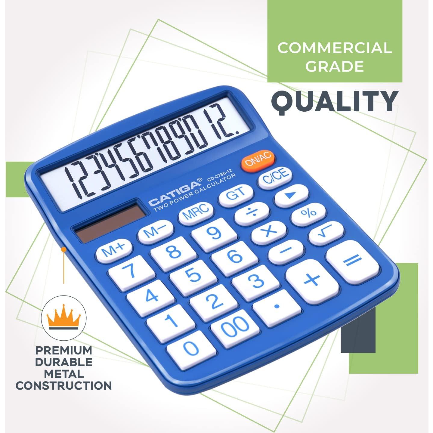 Calculadora de Escritorio Catiga CD-2786 12 Dígitos LCD Doble Alimentación