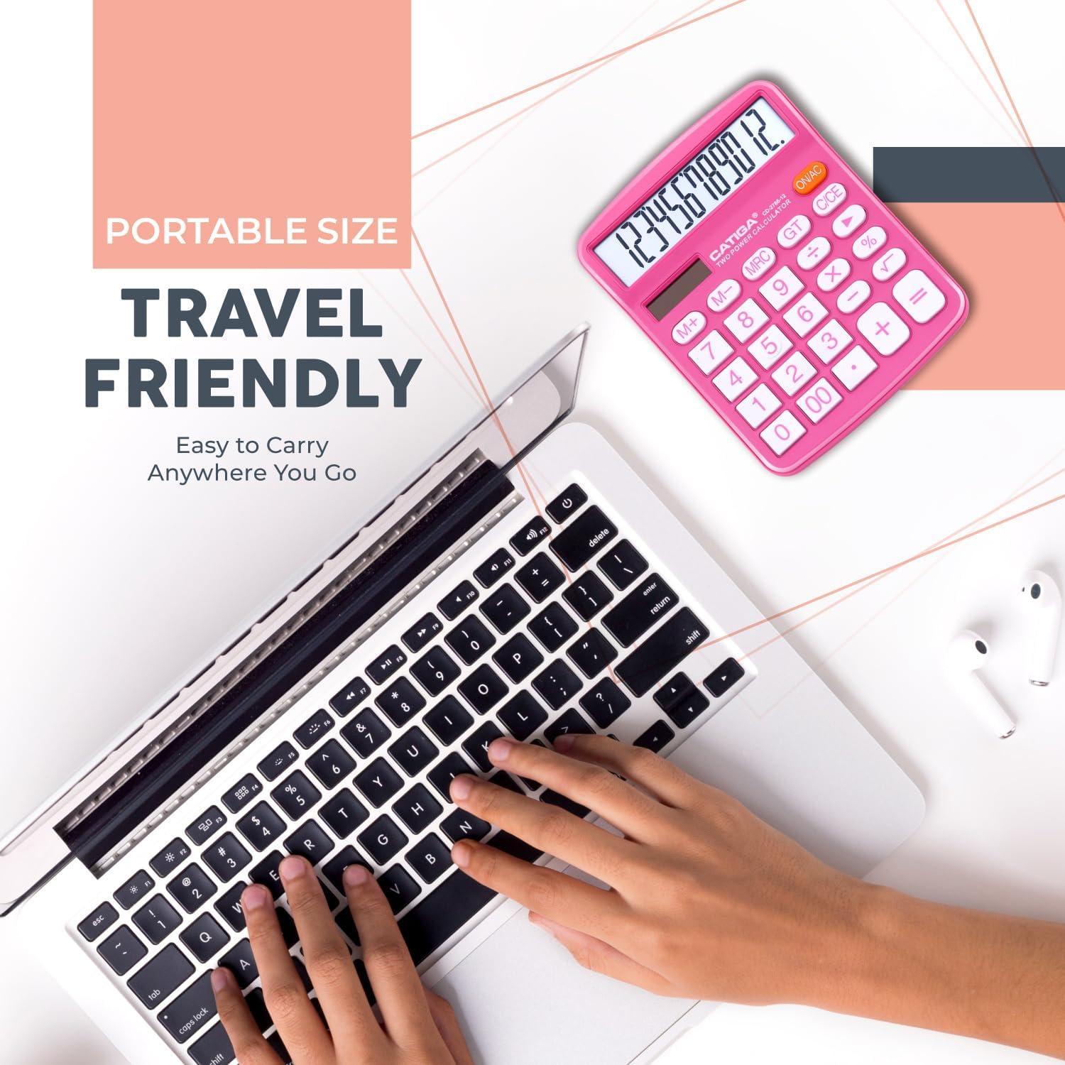 Calculadora de Escritorio Catiga CD-2786 12 Dígitos LCD Doble Alimentación