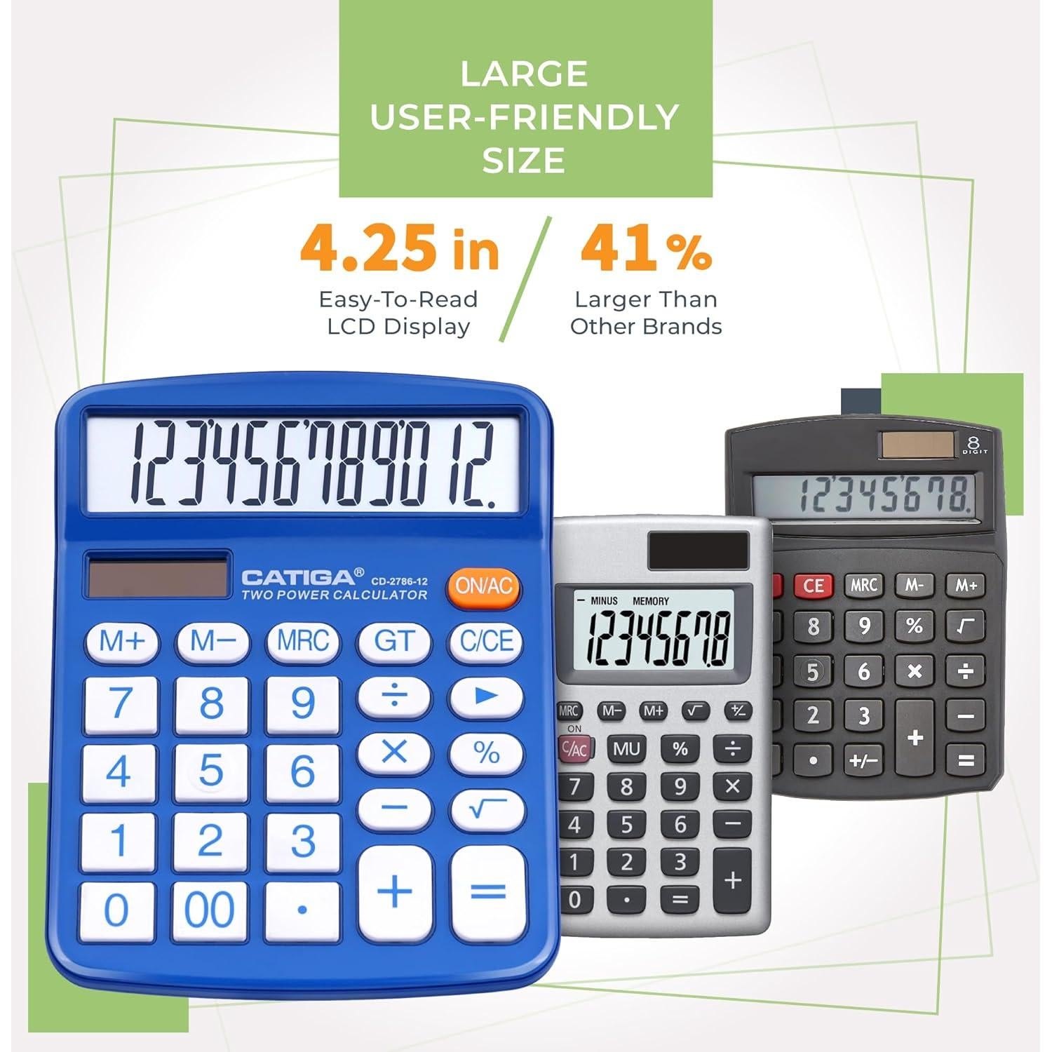 Calculadora de Escritorio Catiga CD-2786 12 Dígitos LCD Doble Alimentación