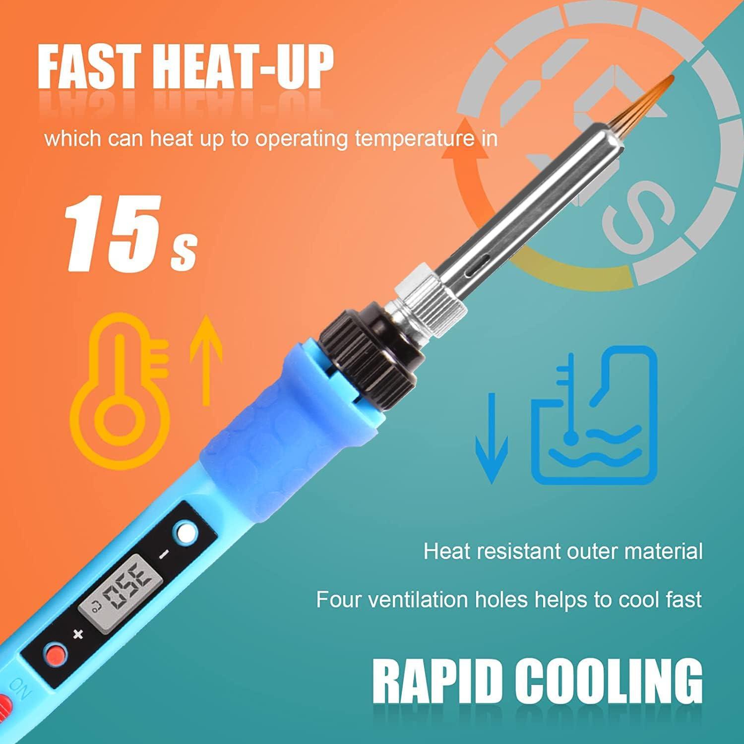 Kit de Soldador Digital LDK 80W con Pantalla LCD y Calentador Cerámico