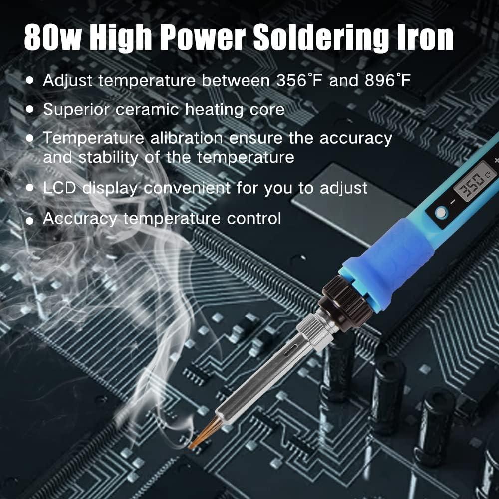 Kit de Soldador Digital LDK 80W con Pantalla LCD y Calentador Cerámico
