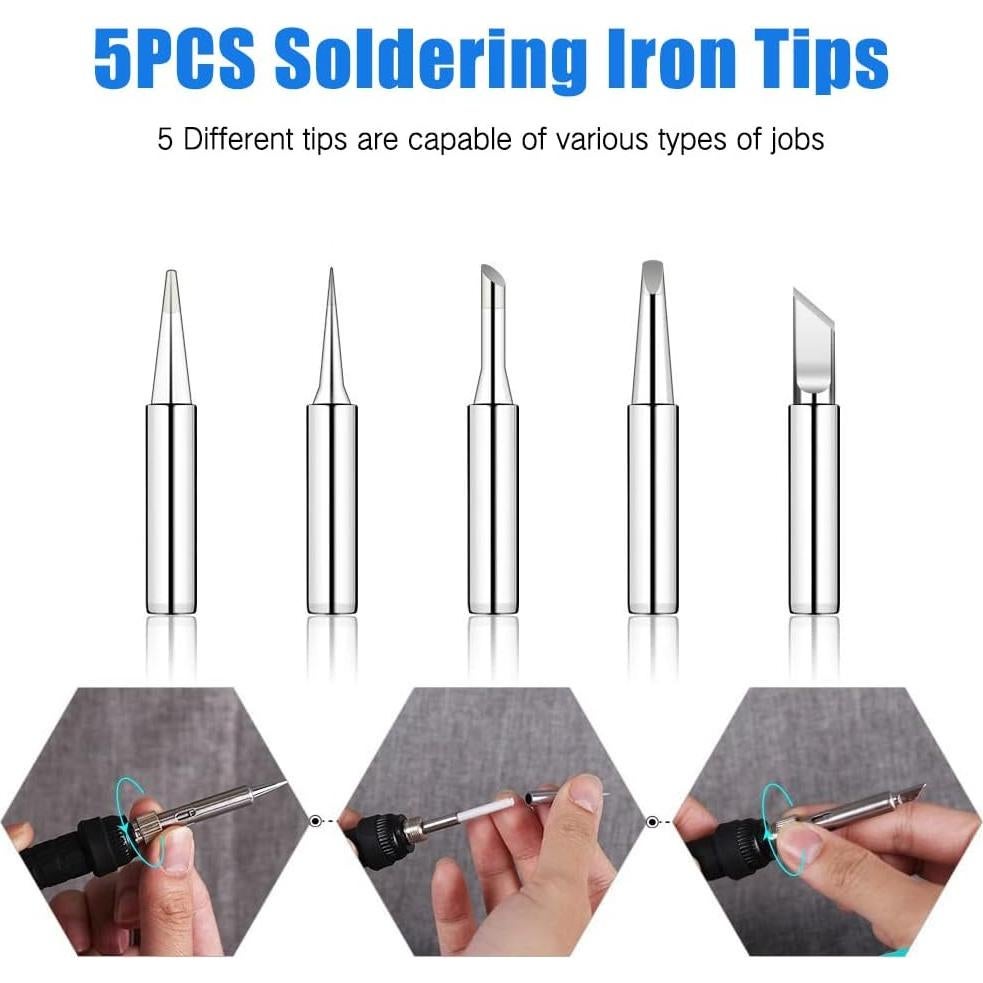 Kit de Soldador Digital LDK 80W con Pantalla LCD y Calentador Cerámico