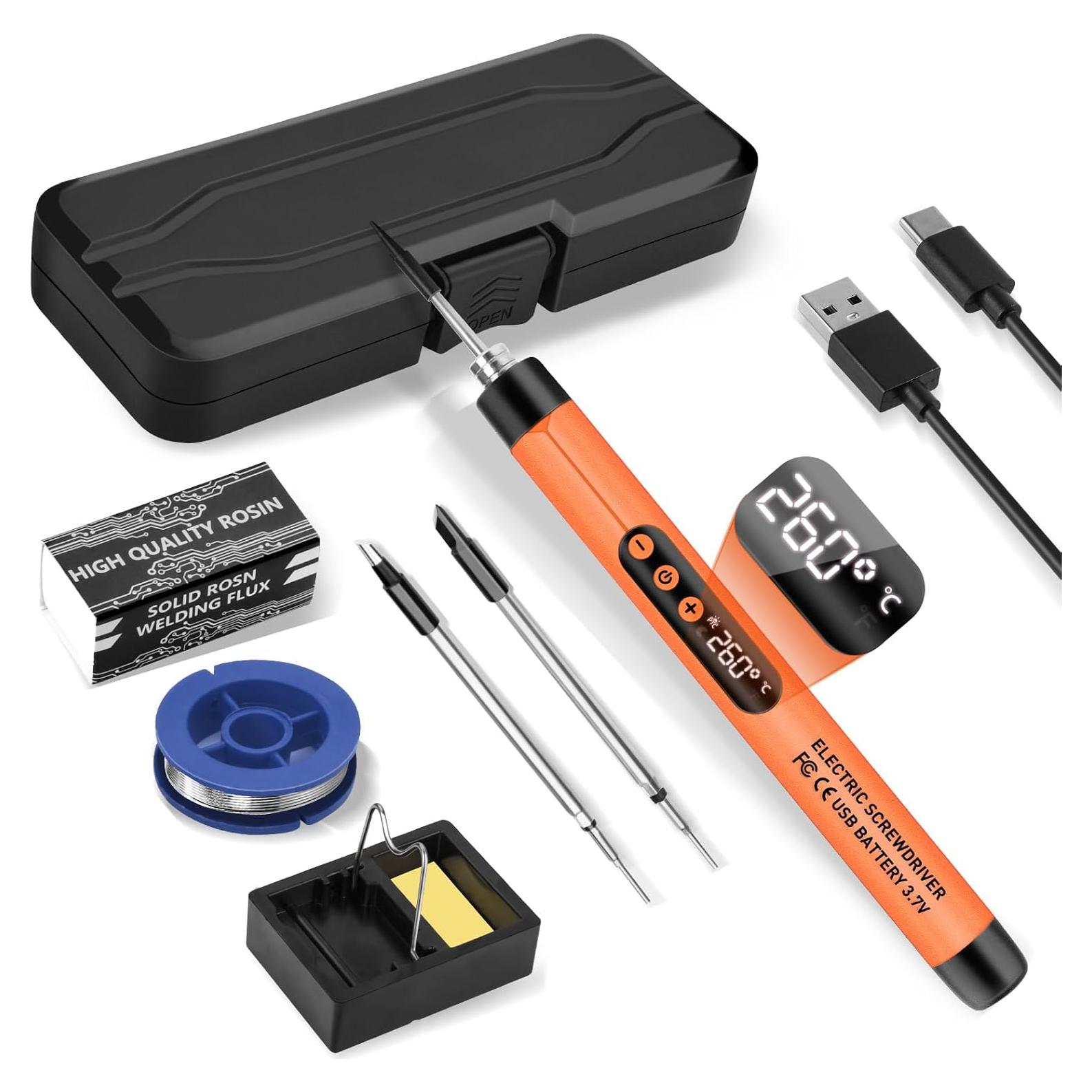 Kit de Soldador Inalámbrico Qyvorae 15W con Pantalla LCD