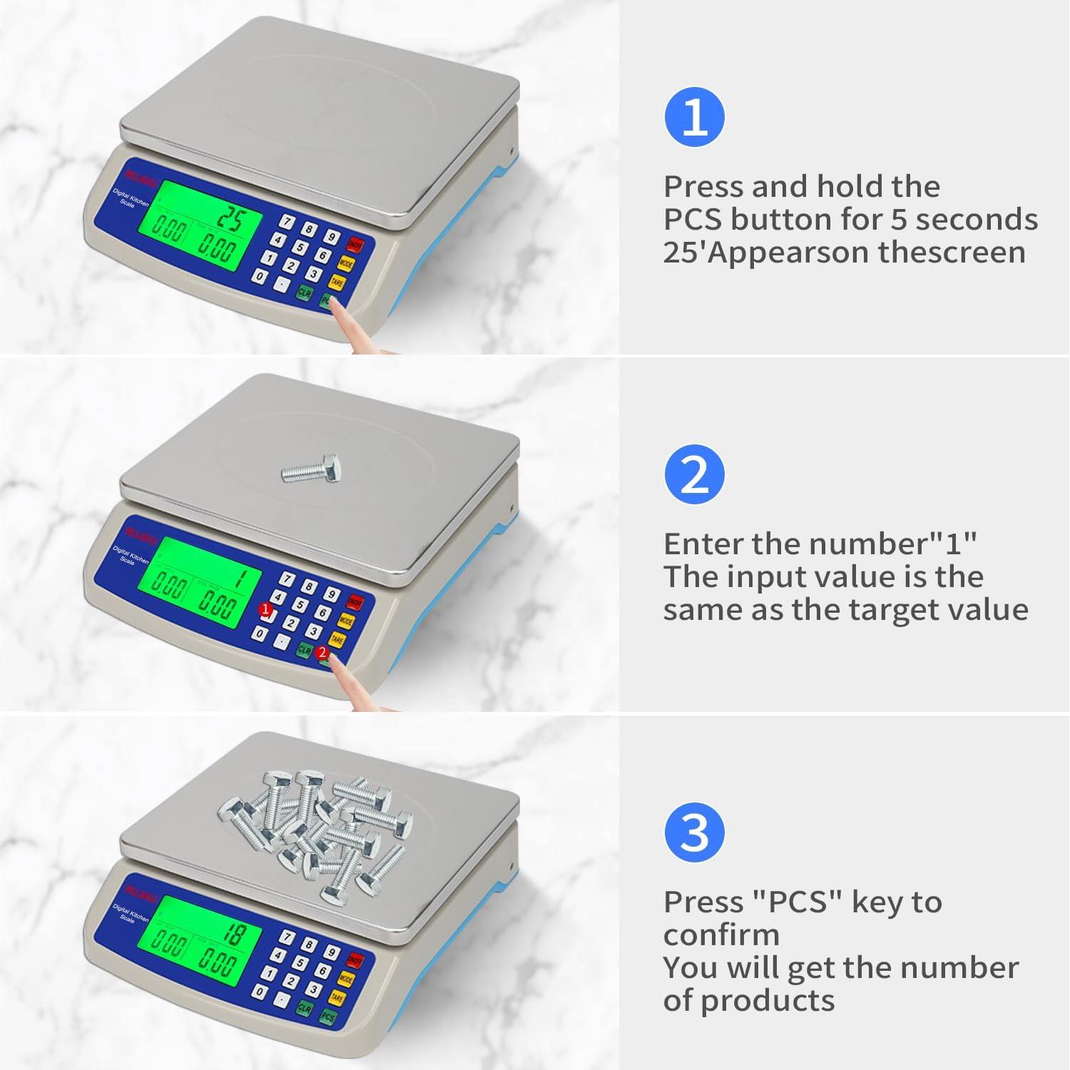 Escala de Cocina Digital Rujixu 10kg Acero Inoxidable LCD