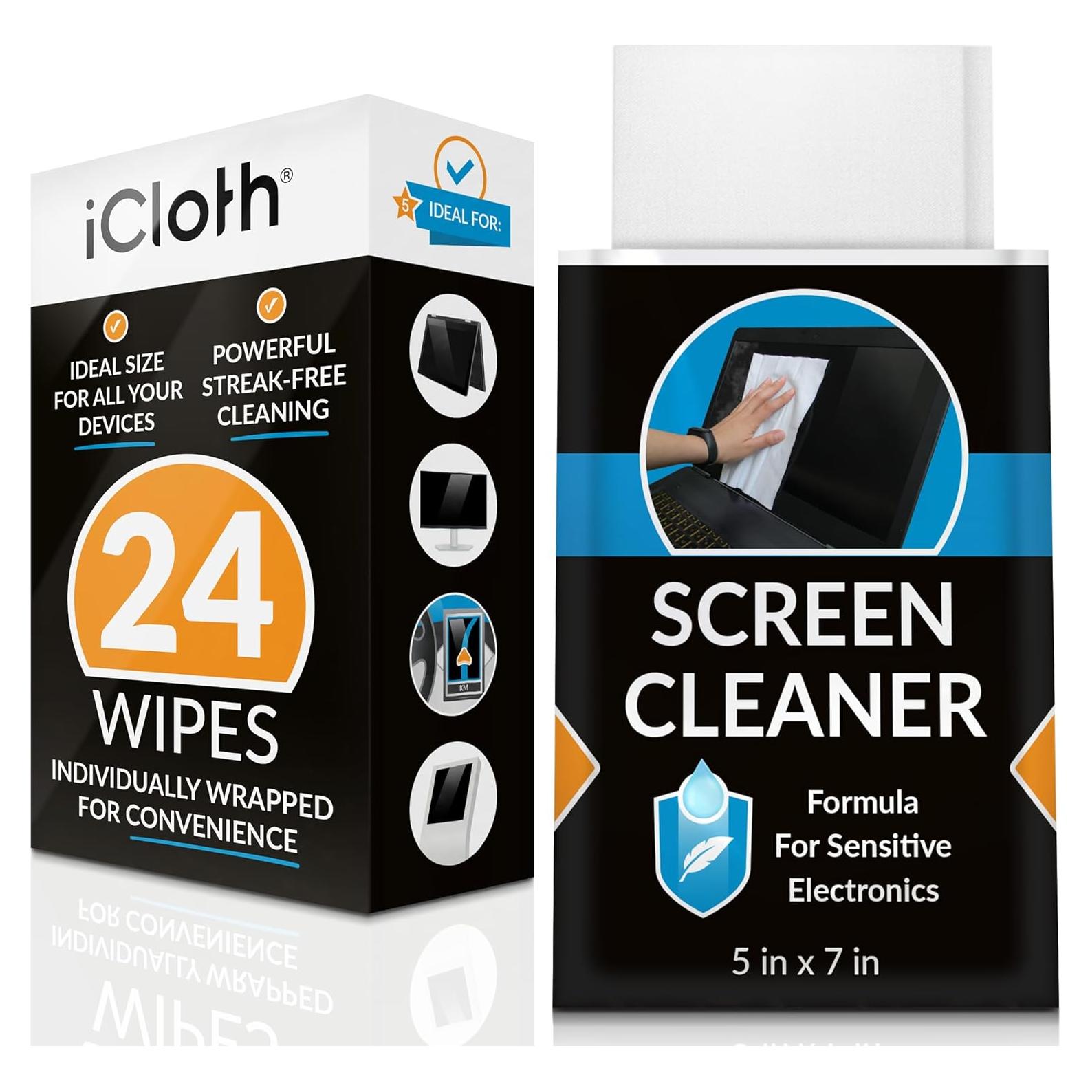 Toallitas de limpieza iCloth para pantallas - 24 unidades