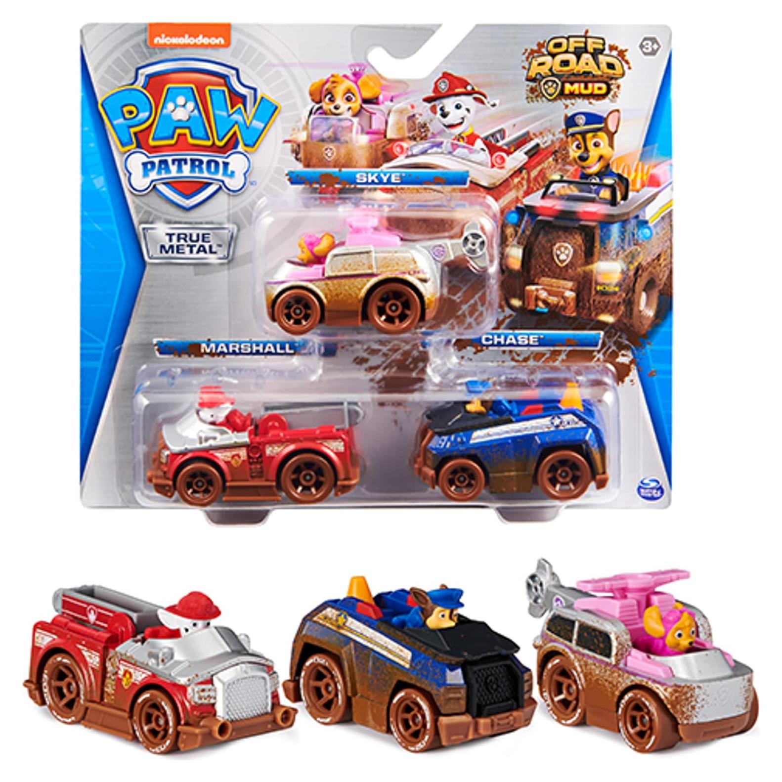 Paw Patrol 3 Pack Vehículos True Metal Skye Chase Marshall 1:55