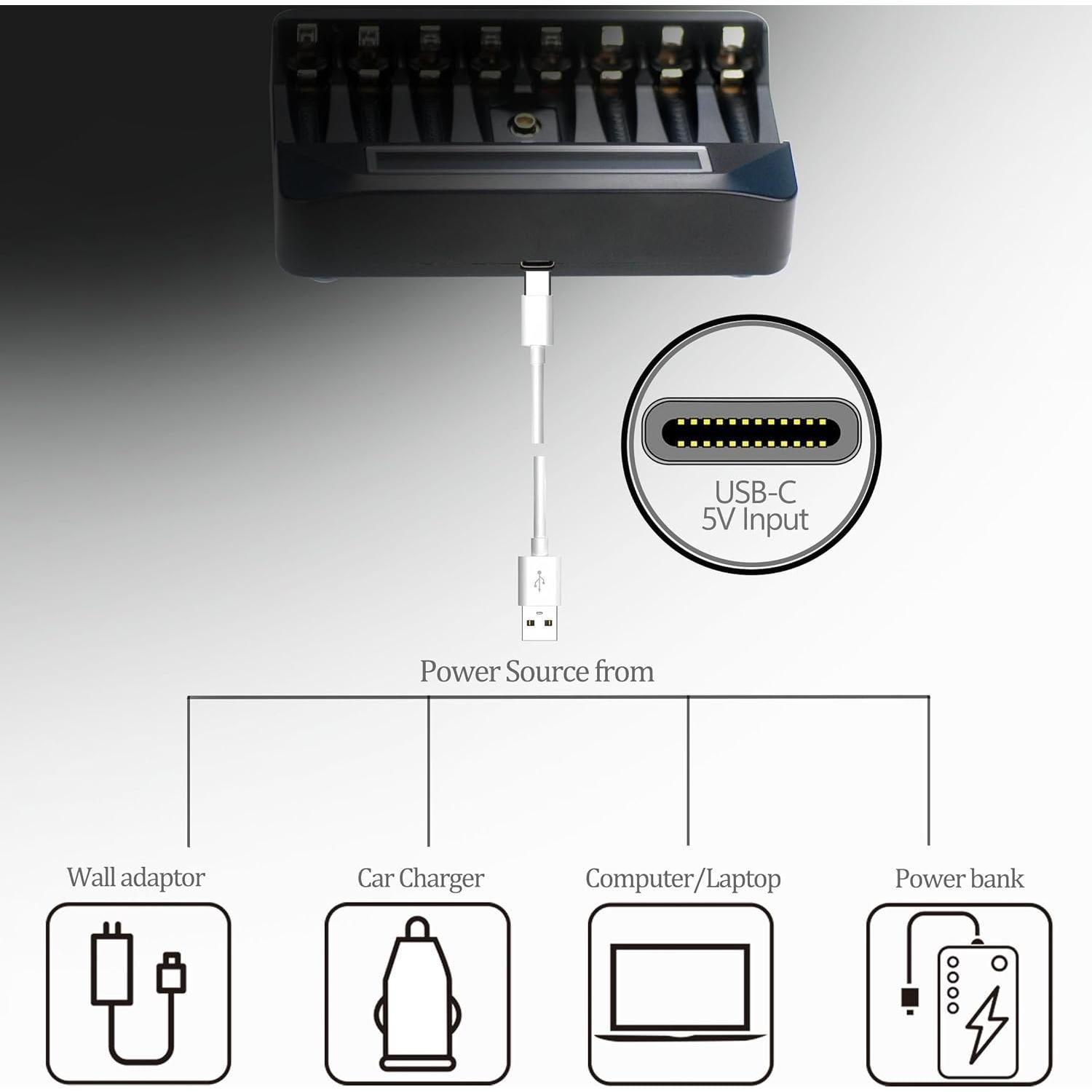 Cargador Rápido 9 Puertos USB Shenzhen Power Plus - Negro