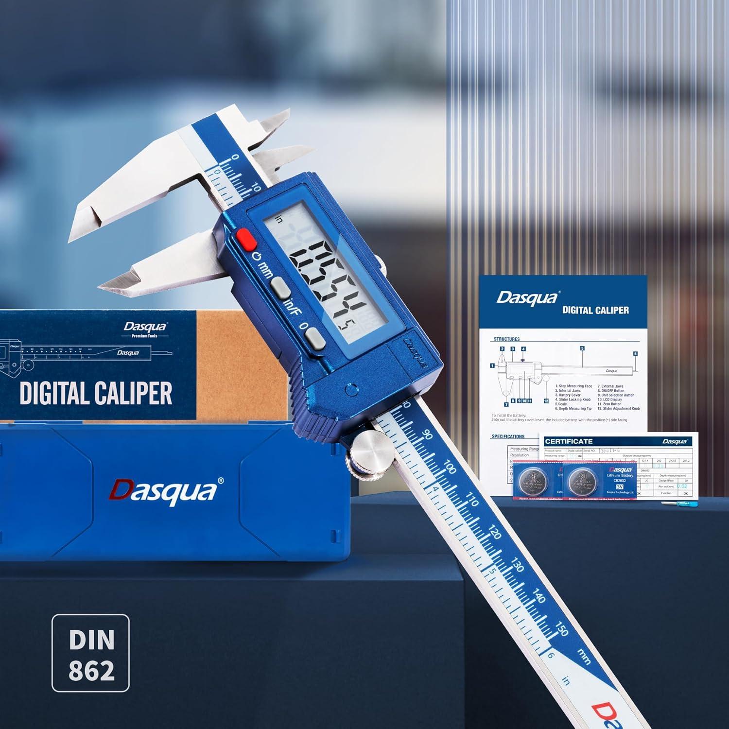 Calibrador Digital Dasqua 150 mm IP54 Acero Inoxidable LCD