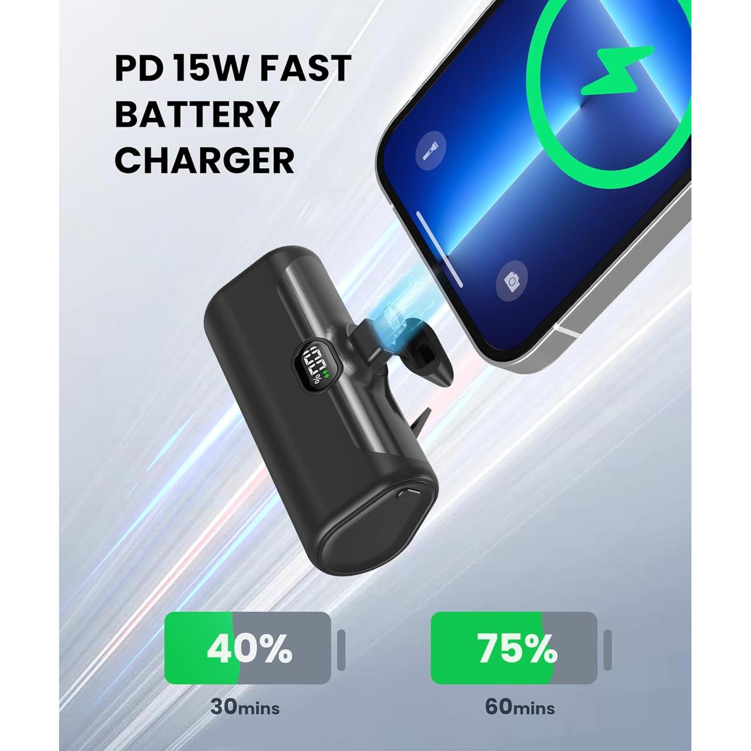 Cargador Portátil Mini 5000mAh SHENZHEN con Soporte y LCD