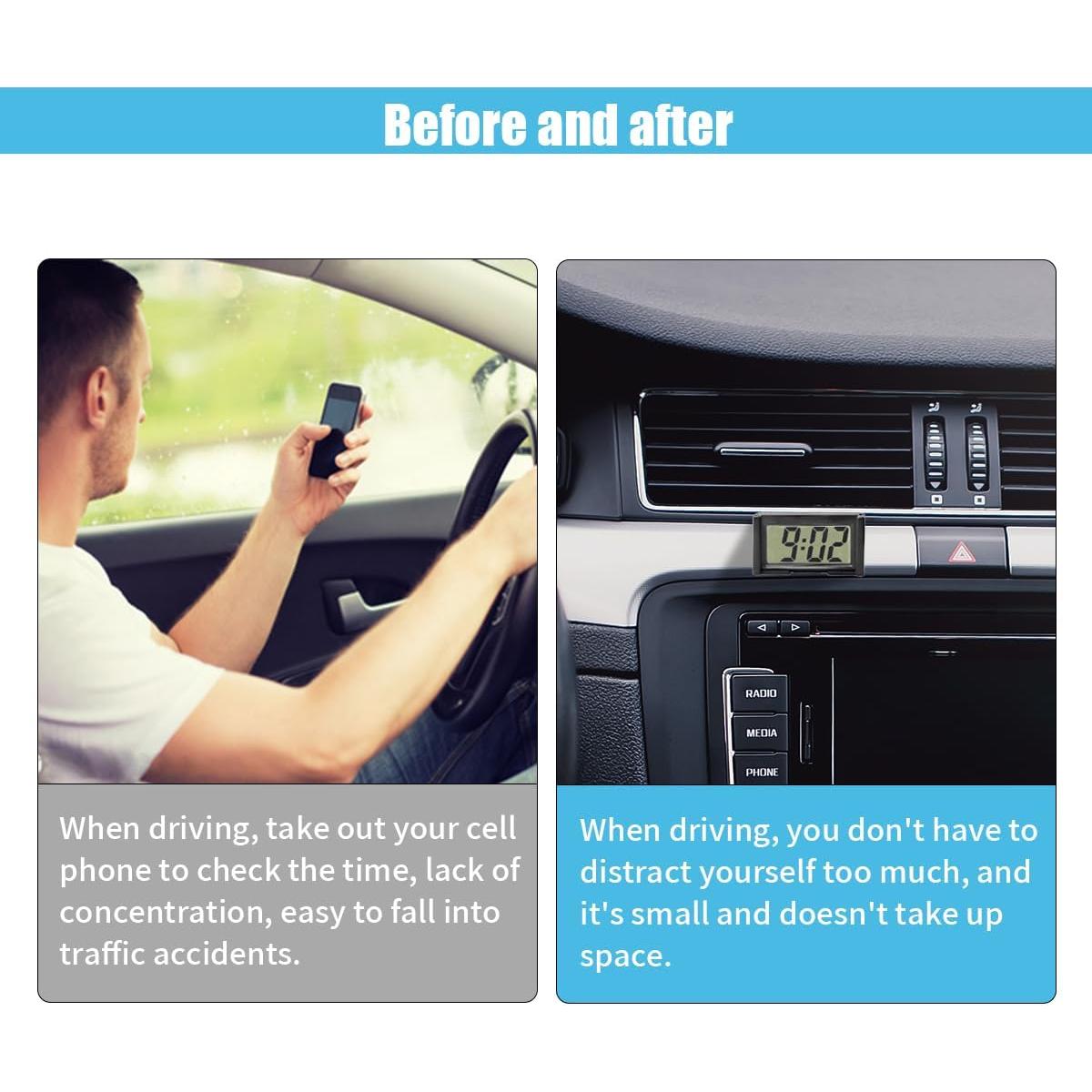 Reloj Electrónico Mini para Coche JOYCOURT Pantalla LCD