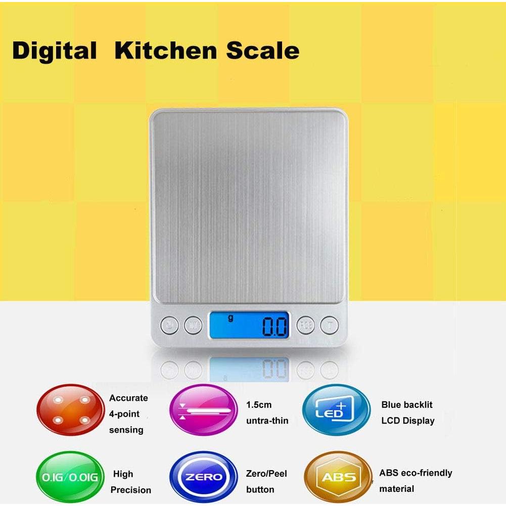 Báscula de Cocina Digital Sosee 500g Alta Precisión LCD