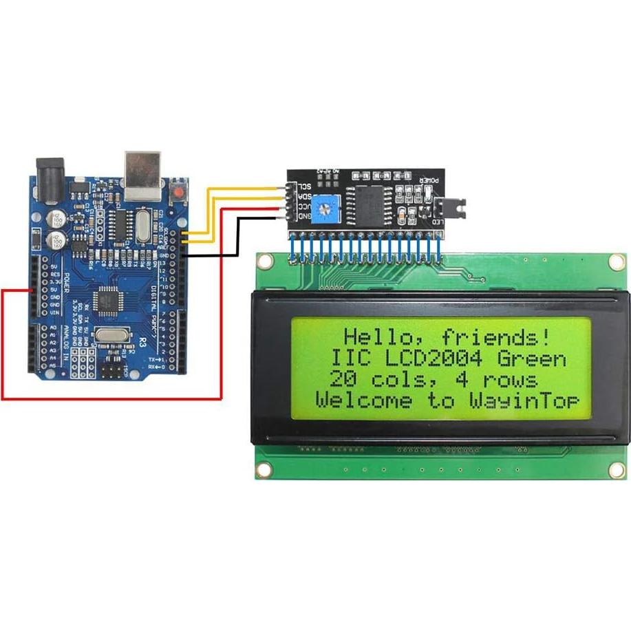 Módulo Pantalla LCD 20x4 WayinTop IIC Verde Amarillo