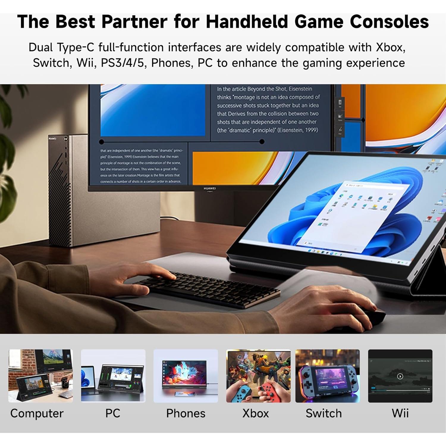 Monitor Portátil OLED TANXJIA 15.6" 4K Táctil 100% AdobeRGB