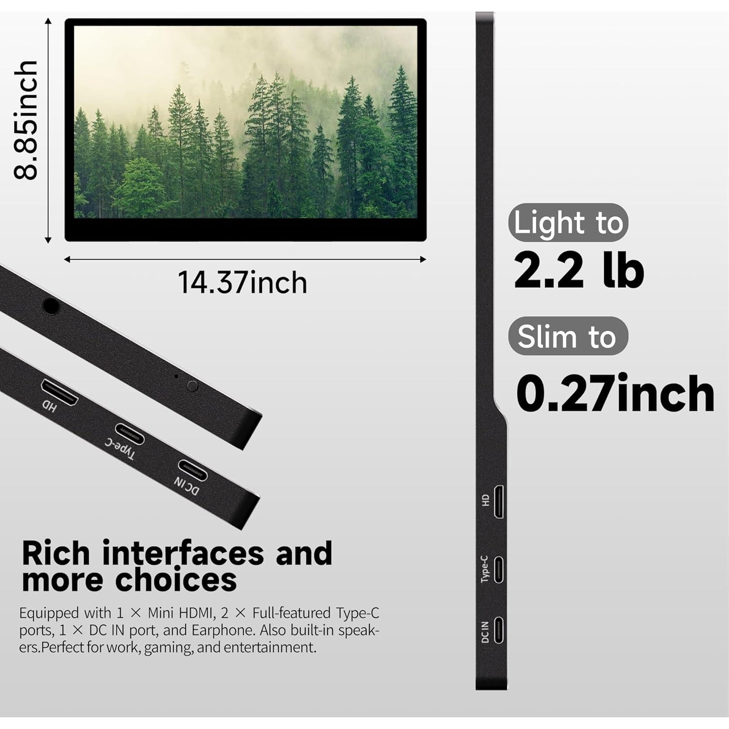 Monitor Portátil OLED TANXJIA 15.6" 4K Táctil 100% AdobeRGB