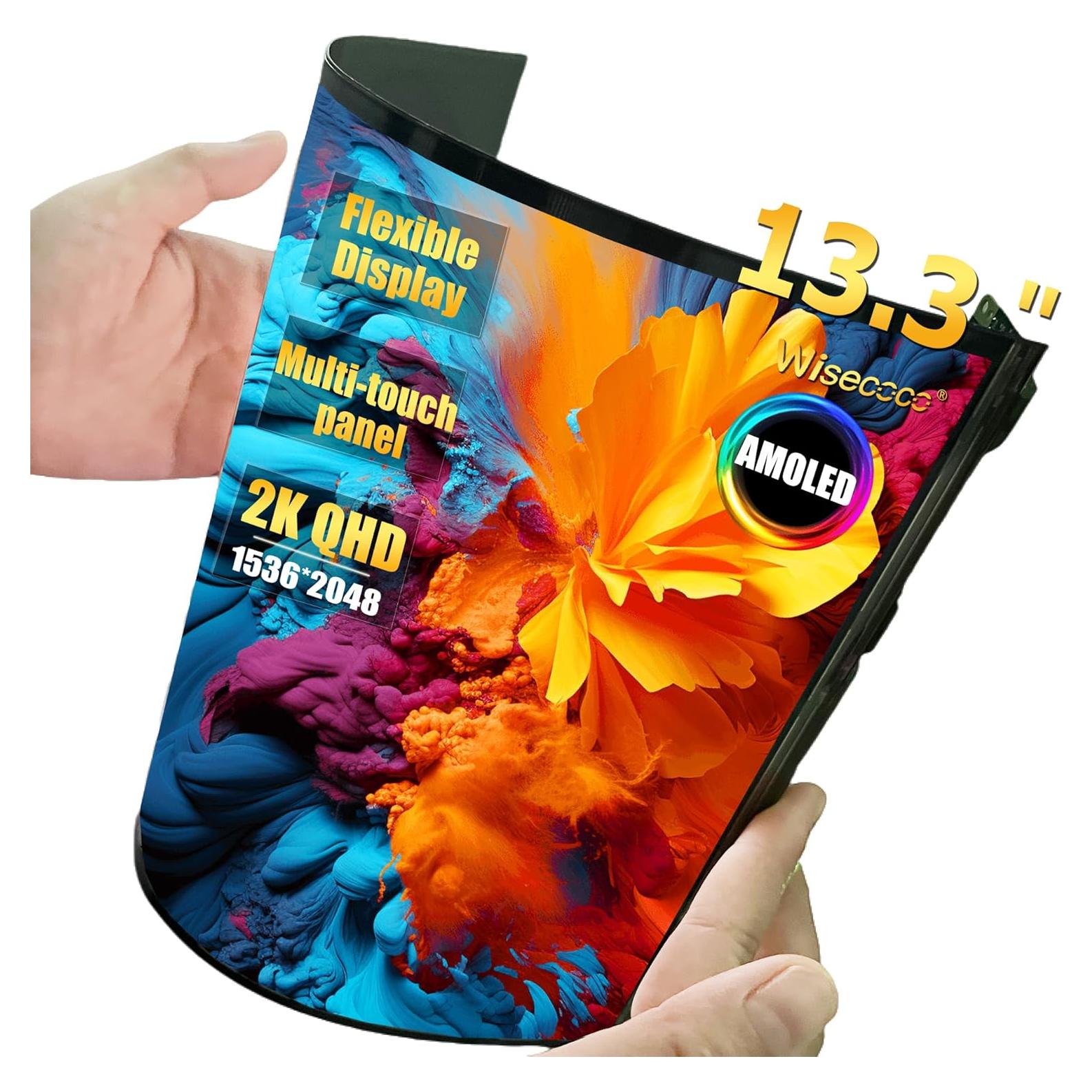 Pantalla Flexible OLED 13.3" Wisecoco 2K Táctil Capacitiva