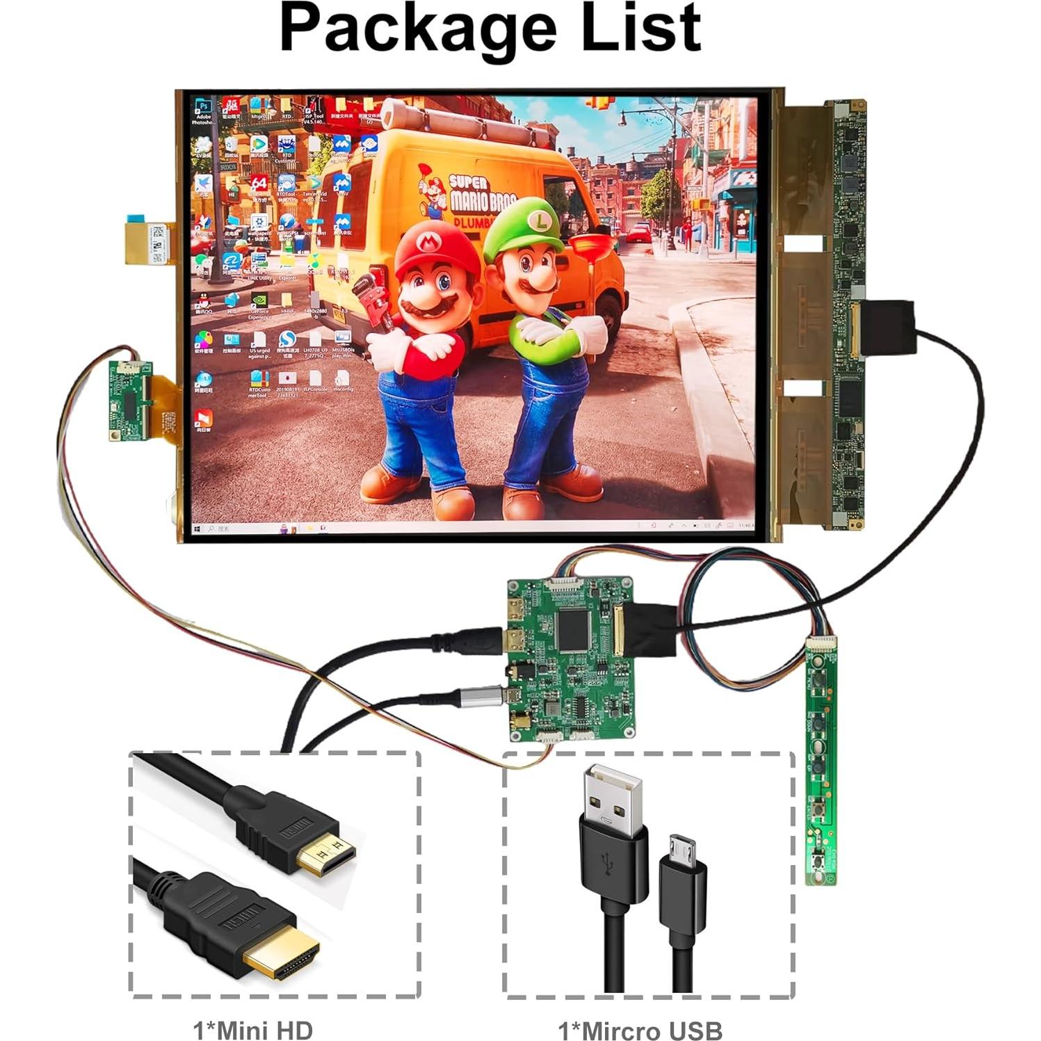 Pantalla Flexible OLED 13.3" Wisecoco 2K Táctil Capacitiva