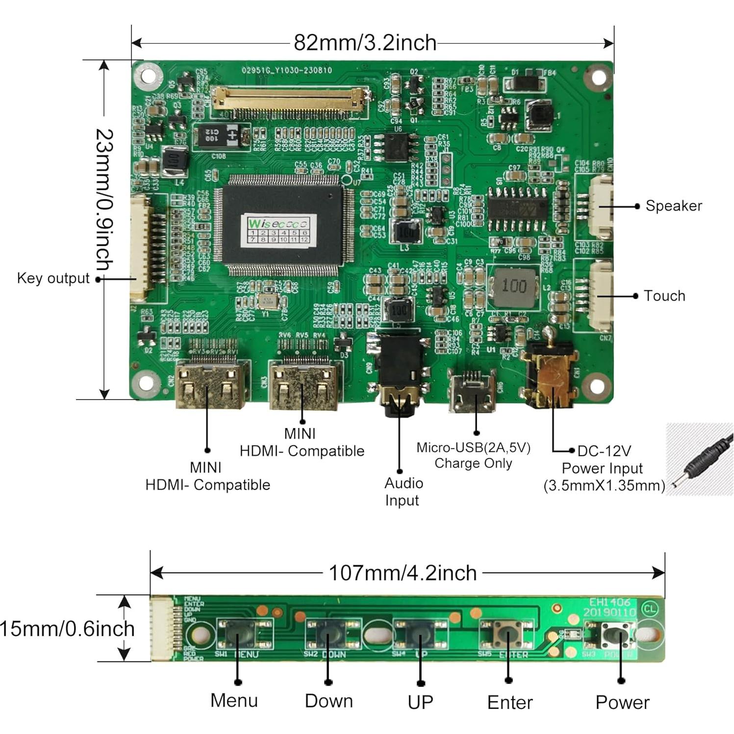 Pantalla Flexible OLED 13.3" Wisecoco 2K Táctil Capacitiva