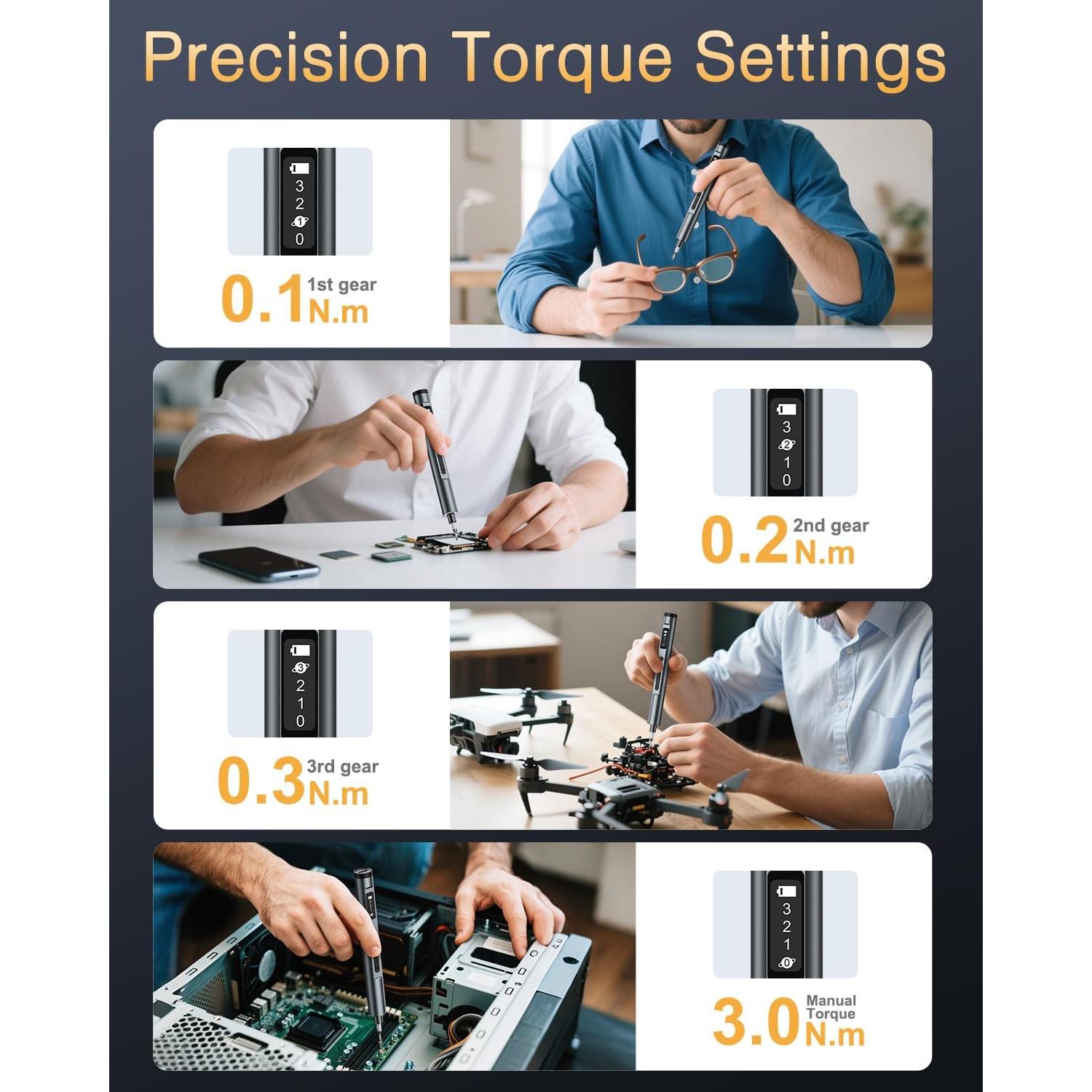 Juego de Destornilladores Eléctricos PENTASPI 62-en-1 con Pantalla OLED