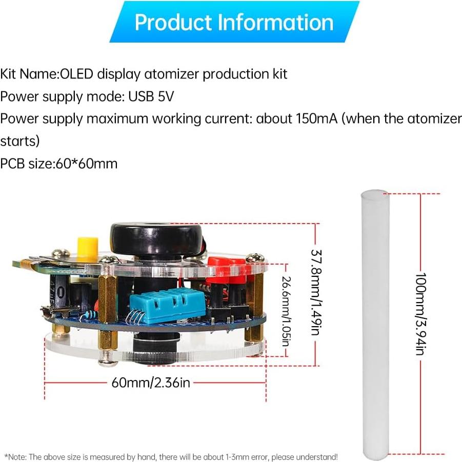 Kit de Soldadura Humidificador DIY TKXEC con Pantalla OLED