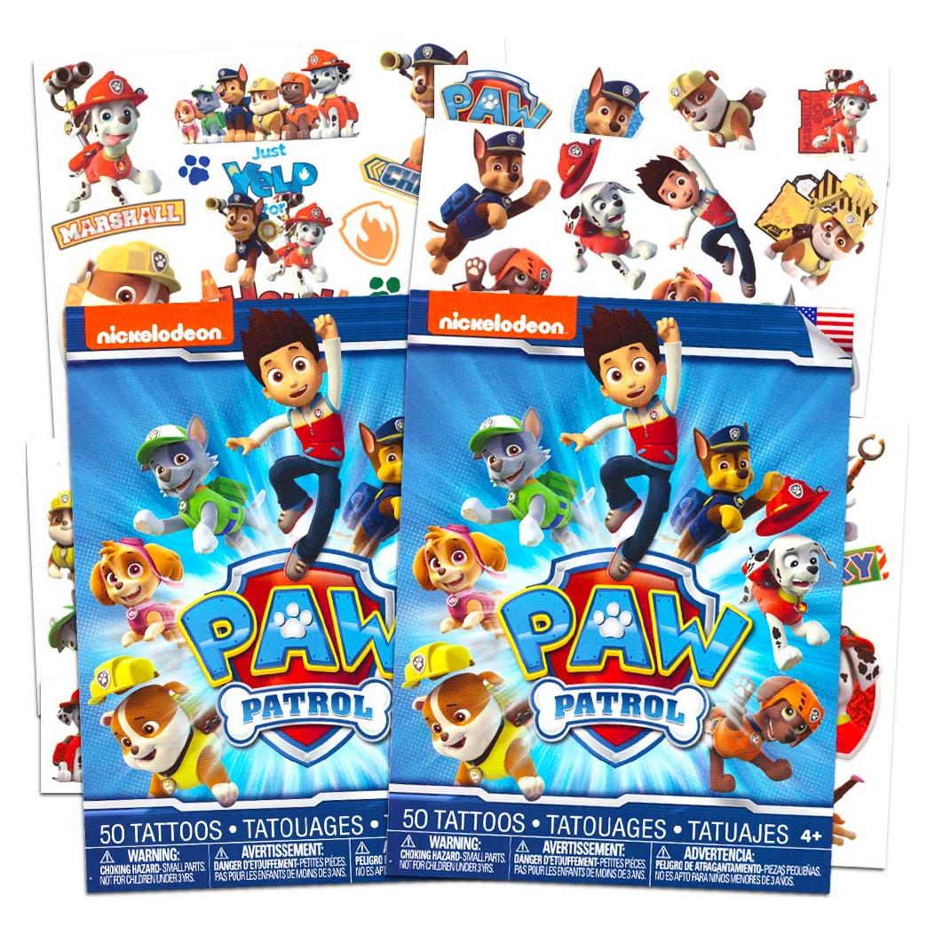 Conjunto de Tatuajes Temporales Paw Patrol - 100 Tatuajes